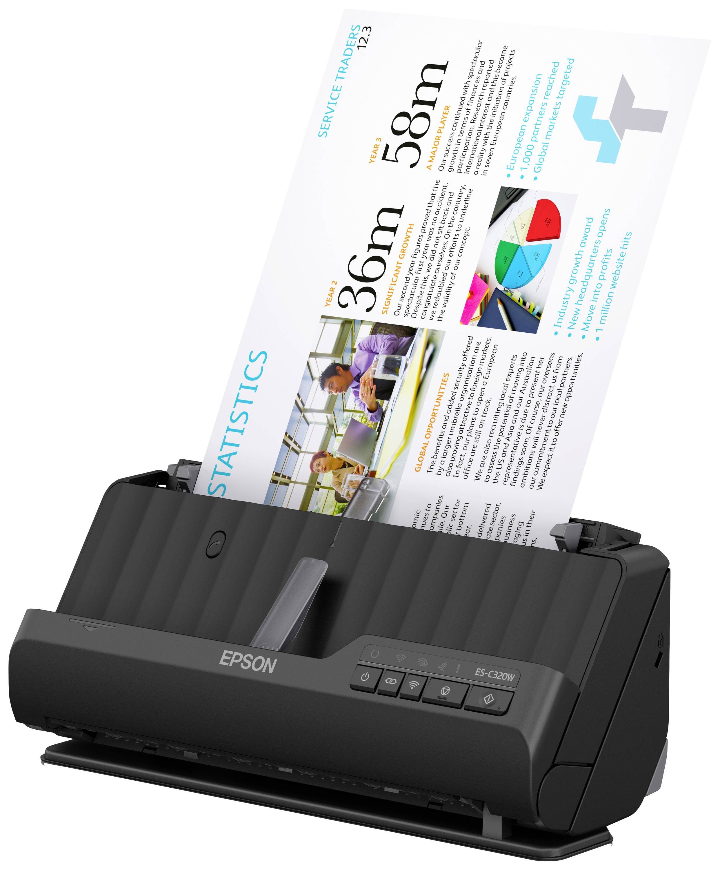Epson WorkForce ES-C320W Scanner 30ppm Dokumentenscanner 1200 x 1200 USB-A (USB 2.0), Wi-Fi 4 (802.11n)