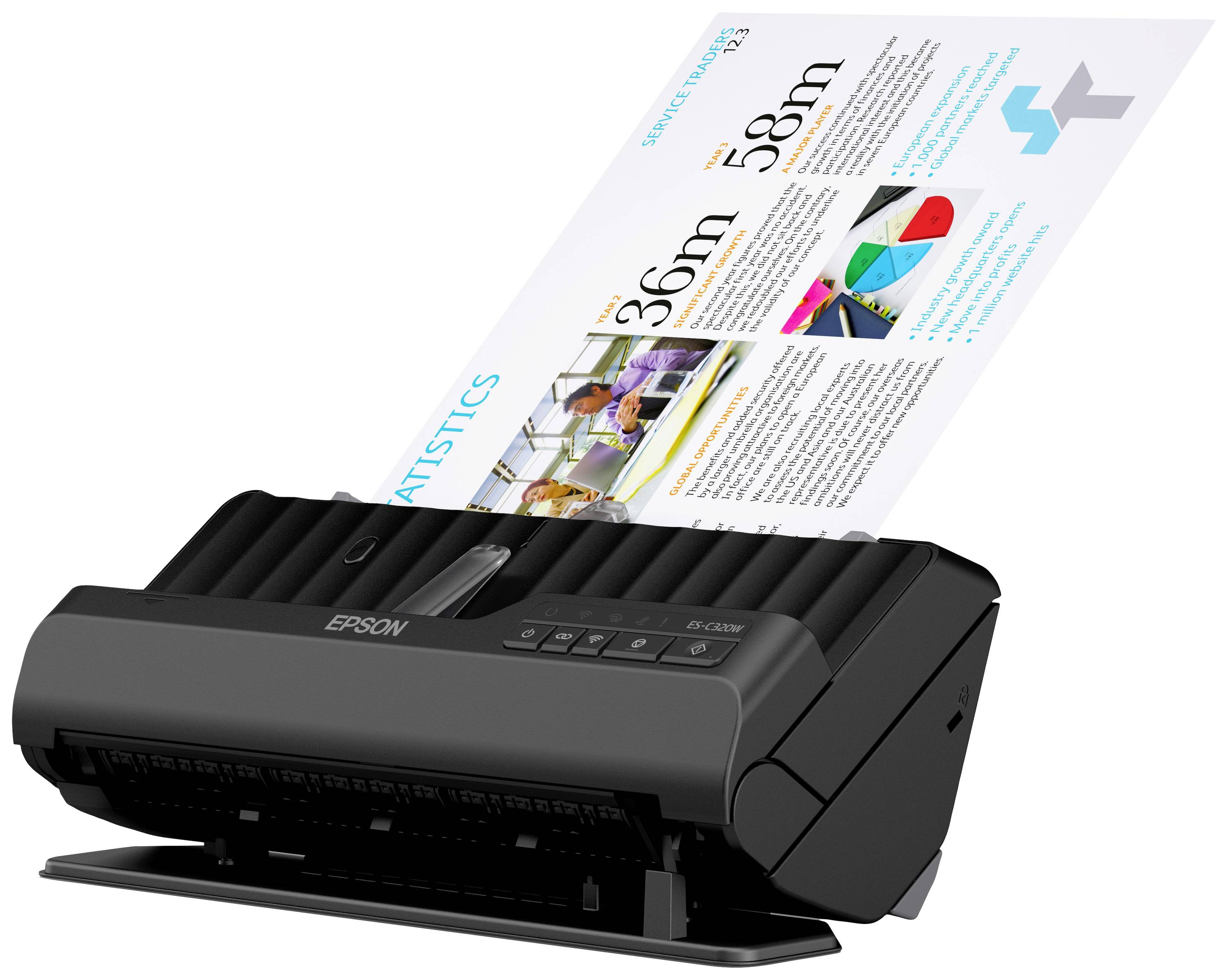 Epson WorkForce ES-C320W Scanner 30ppm Dokumentenscanner 1200 x 1200 USB-A (USB 2.0), Wi-Fi 4 (802.11n)