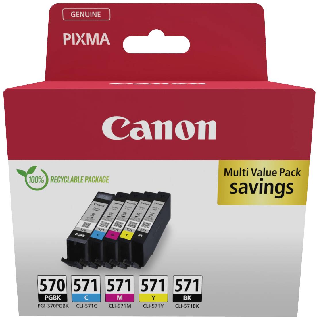 Canon Druckerpatrone PGI-570/CLI-571 PGBK/C/M/Y/BK Multipack Original Kombi-Pack Schwarz, Cyan, Mag