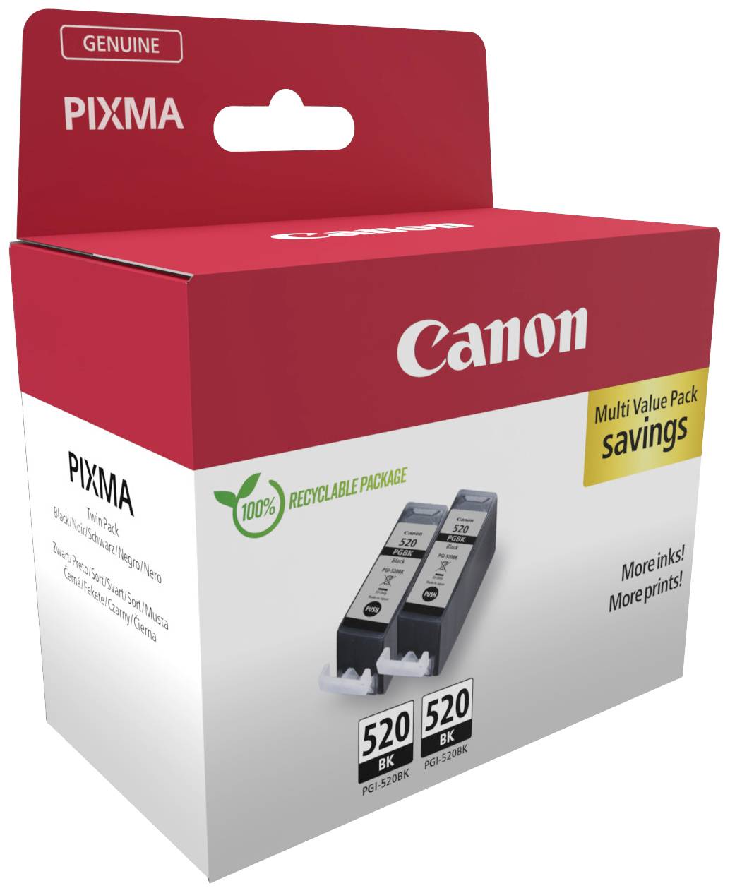 Canon Druckerpatrone PGI-520 BK Twin Pack Original 2er-Pack Schwarz 2932B019