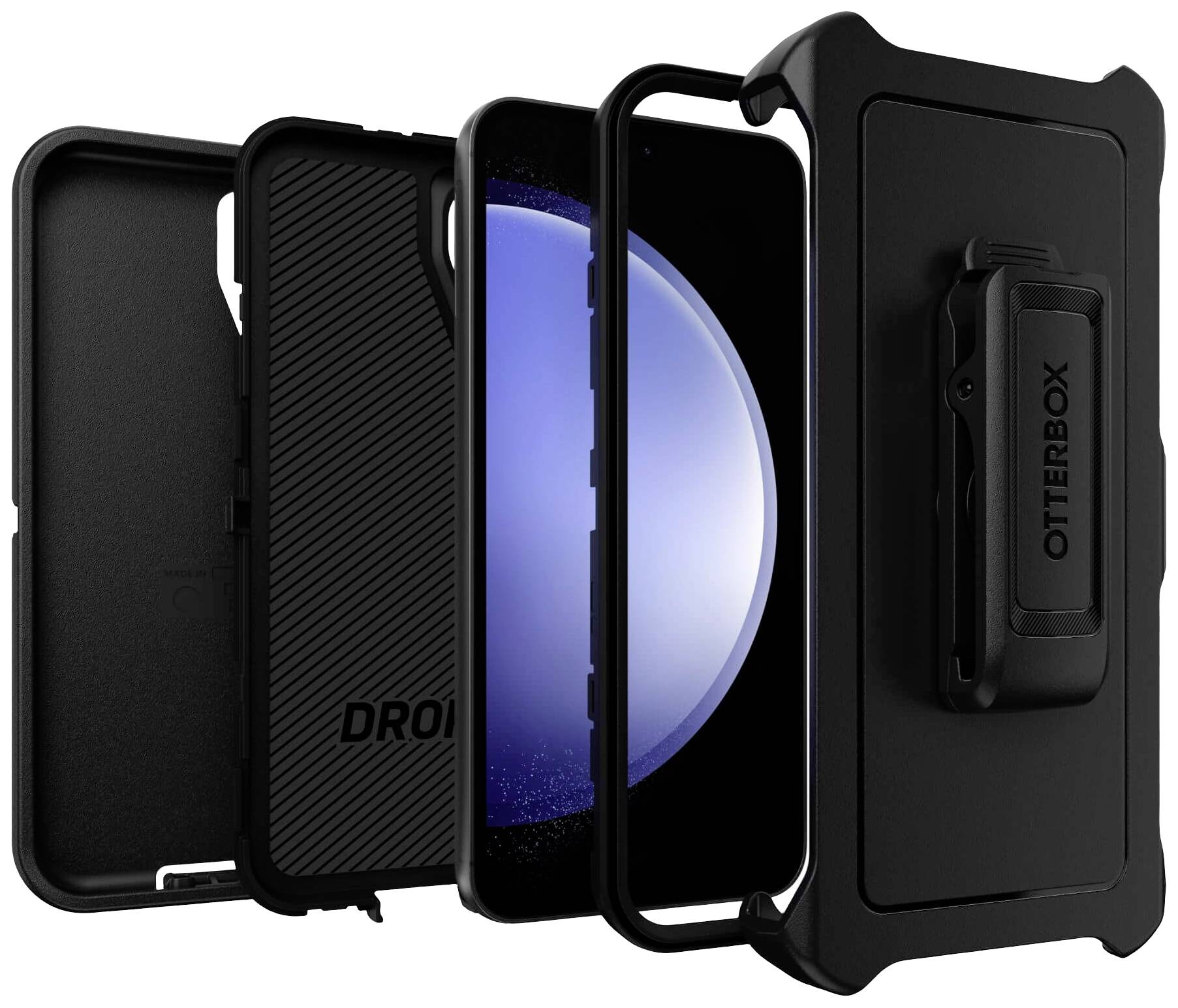 Otterbox Defender Series Case Backcover Samsung Galaxy S23 FE Schwarz Stoßfest, Standfunktion, Induktives Laden 77-94283