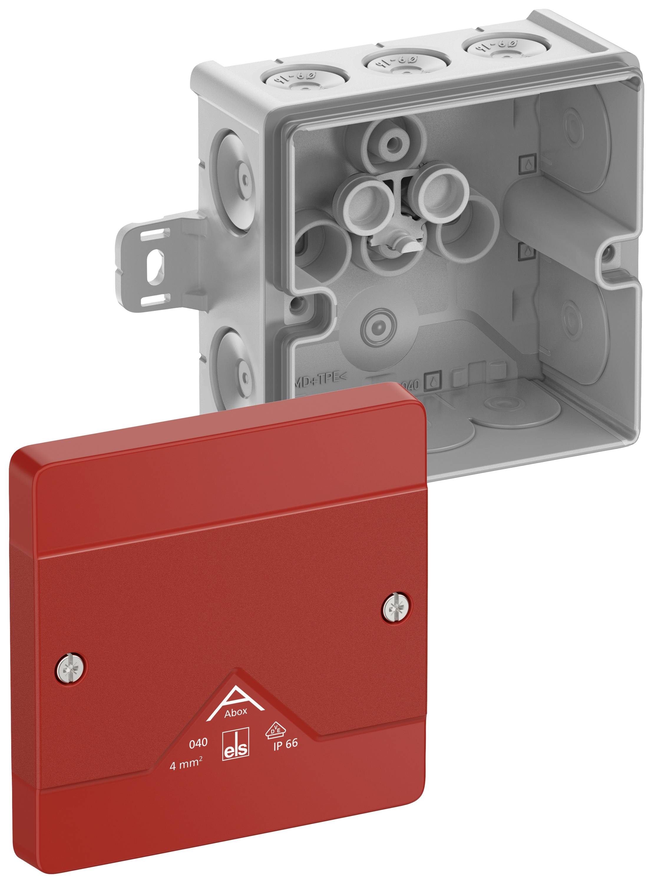 Spelsberg 80470101 Abzweigkasten (L x B x H) 102 x 102 x 57 mm Grau, Rot IP66 1 St.
