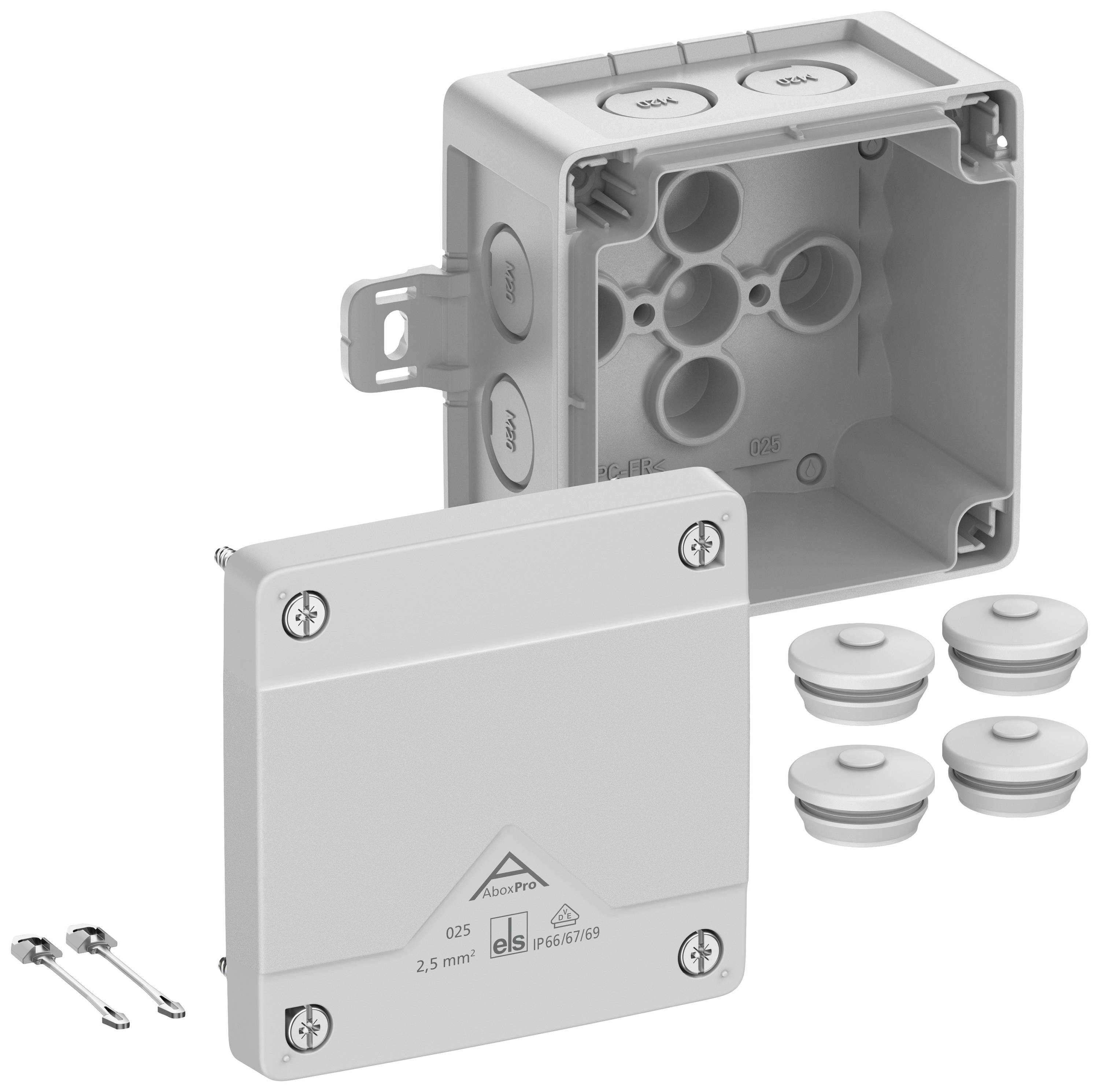 Spelsberg 40240101 Abzweigkasten (L x B x H) 92 x 92 x 60mm Grau IP66, IP67, IP69 1St.