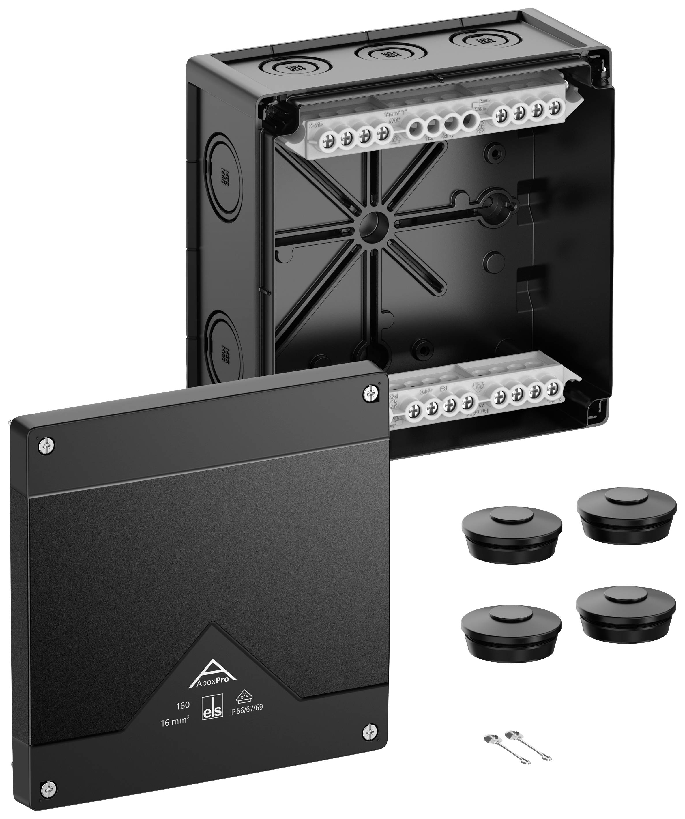 Spelsberg 41602001 Abzweigkasten (L x B x H) 182 x 182 x 90mm Schwarz IP66, IP67, IP69 1St.