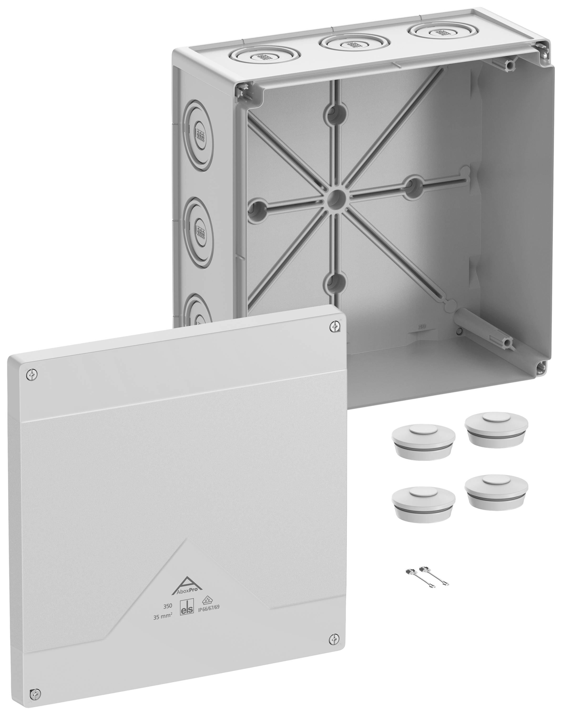 Spelsberg 43540001 Abzweigkasten (L x B x H) 252 x 252 x 120mm Grau IP66, IP67, IP69 1St.