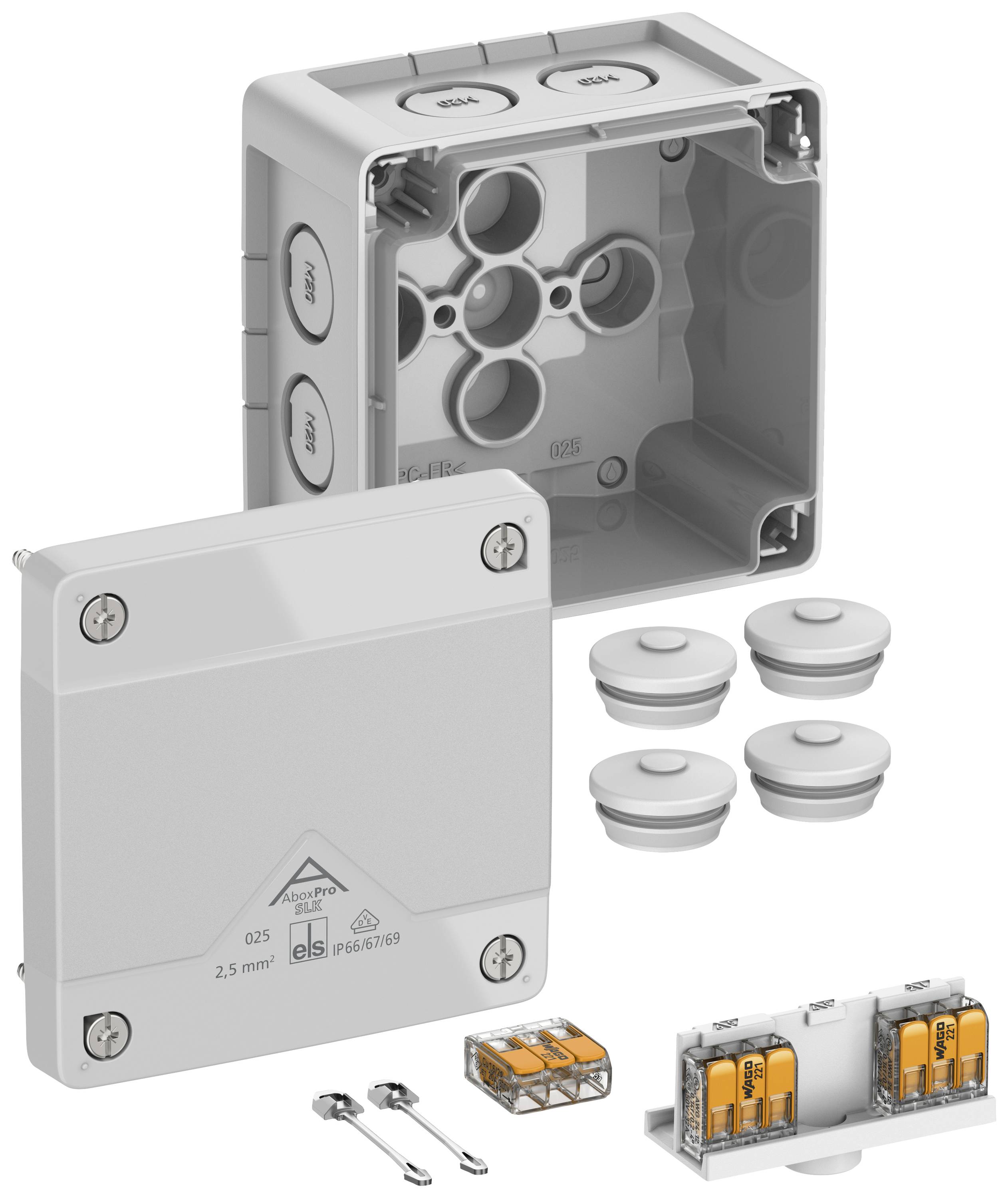 Spelsberg 40247001 Abzweigkasten (L x B x H) 92 x 92 x 60mm Grau IP66, IP67, IP69 1St.