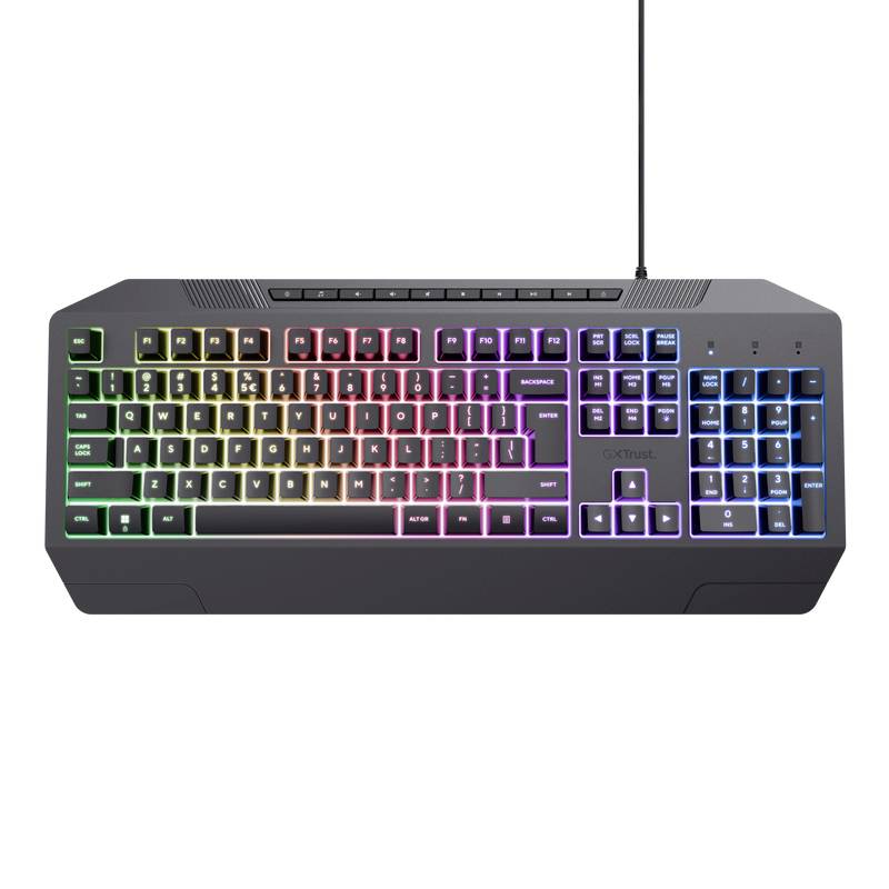 Trust GXT791 Kabelgebunden Gaming-Tastatur, Maus-Set Beleuchtet Deutsch, QWERTZ Schwarz