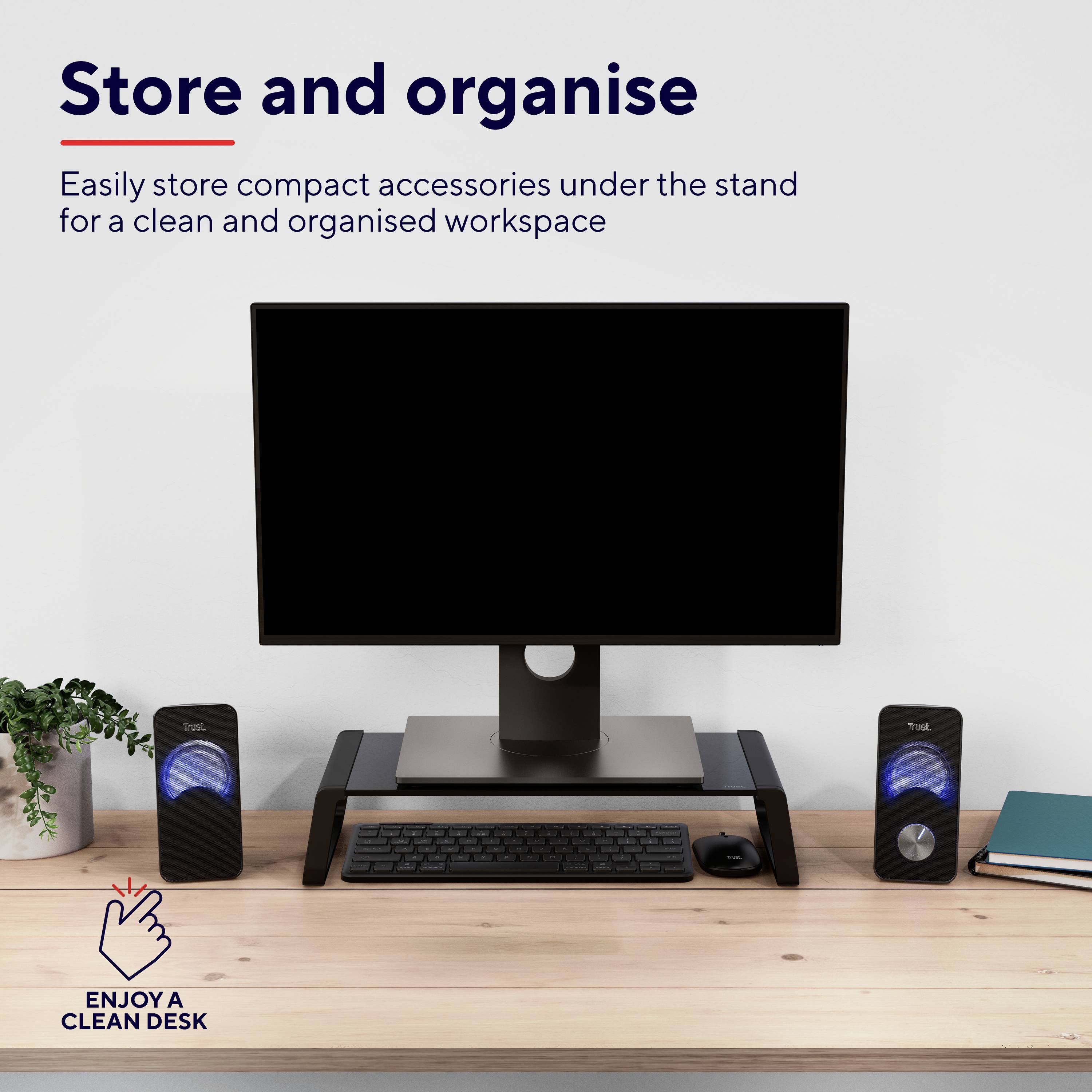 Trust Monta Monitor-Erhöhung Höhen-Bereich: 98mm (max) Schwarz