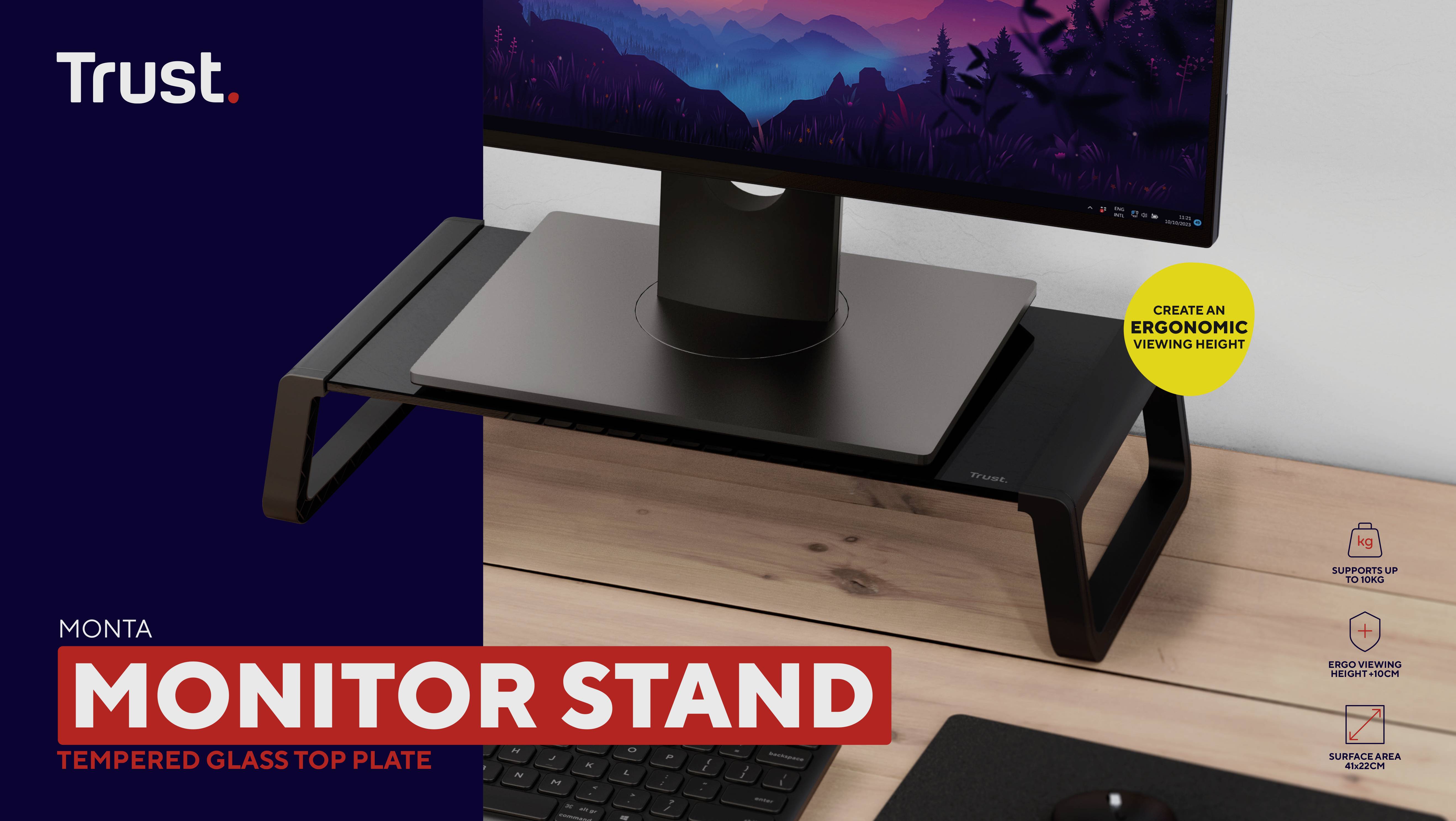 Trust Monta Monitor-Erhöhung Höhen-Bereich: 98mm (max) Schwarz