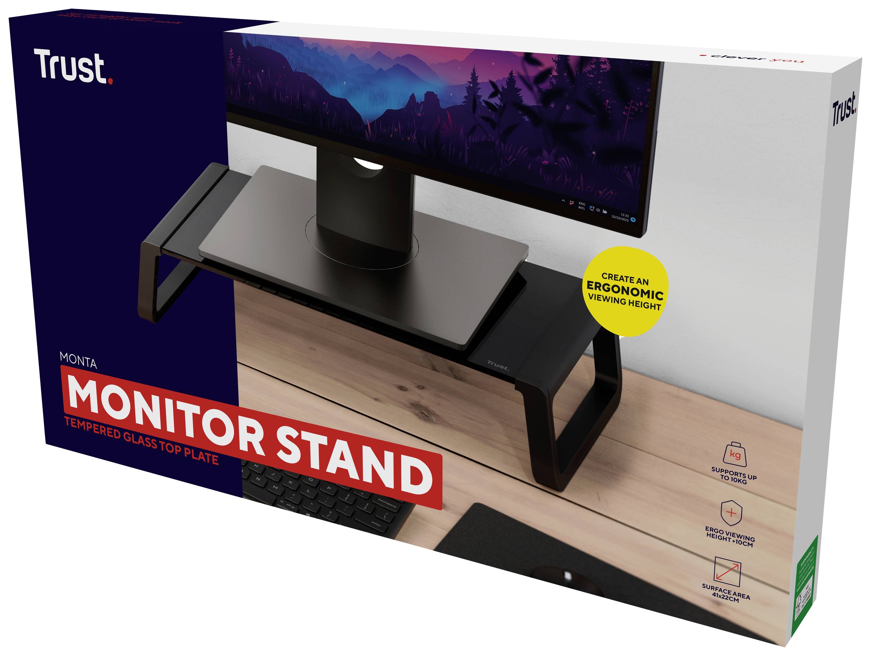 Trust Monta Monitor-Erhöhung Höhen-Bereich: 98mm (max) Schwarz