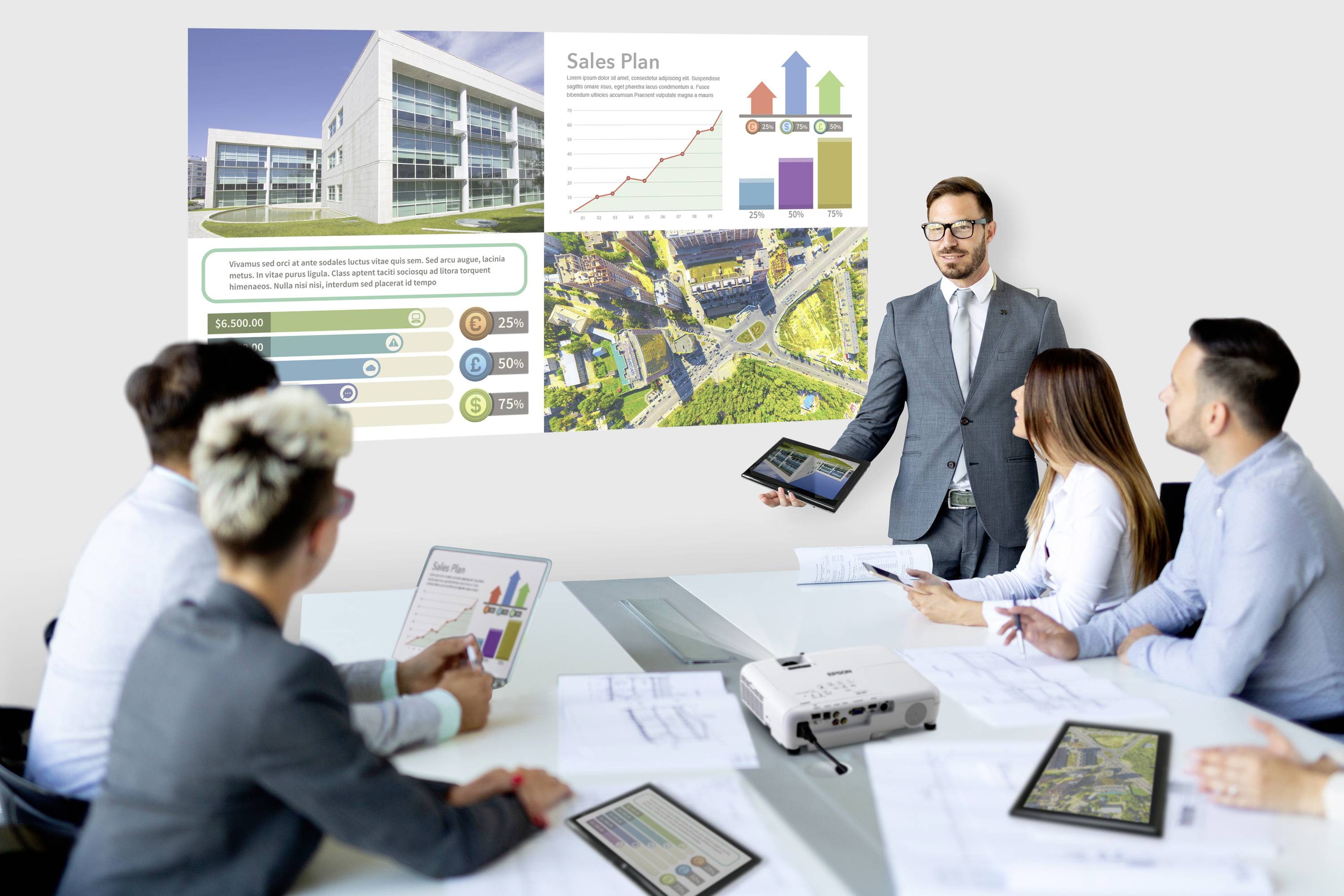 Epson Beamer EB-X49 3LCD 3600 ANSI-Lumen 1024 x 768 XGA 2 VGA Eingänge, automatische Trapezkorrektur, Integrierter Lautsprecher