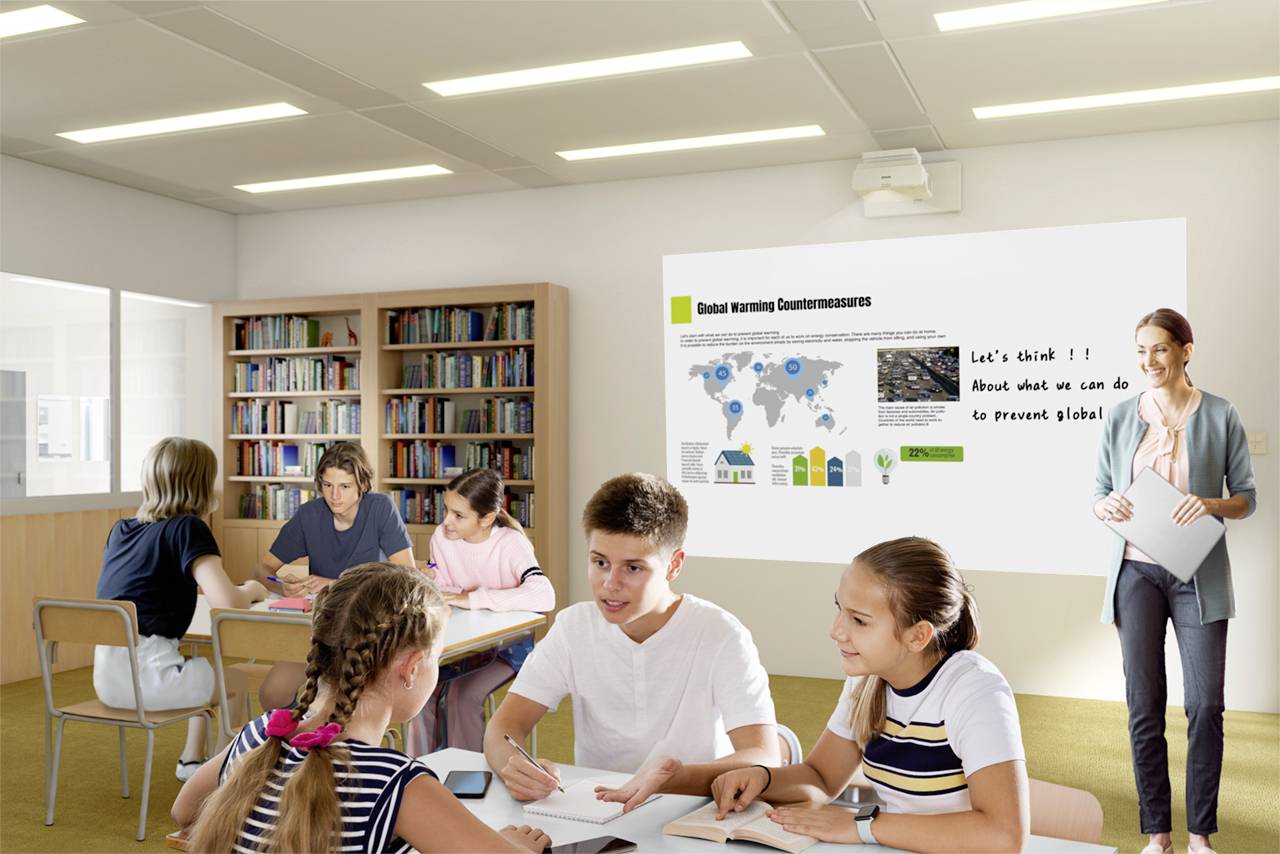 Epson Beamer EB-770Fi Laser 4100 ANSI-Lumen 1920 x 1080 Full HD 2 VGA Eingänge, Integrierter Lautsprecher, Interaktivität