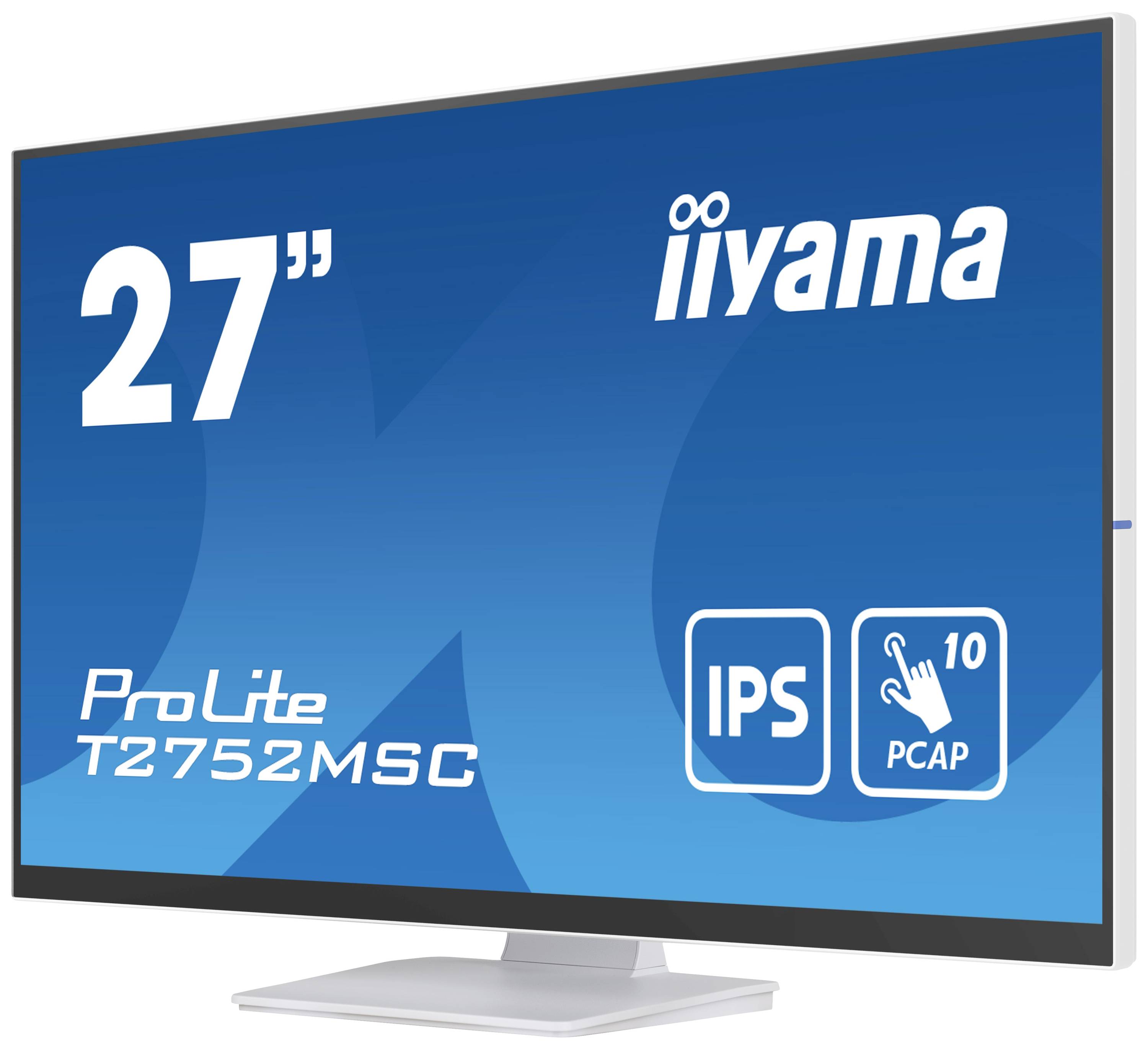 Iiyama ProLite T2752MSC-W1 Touchscreen-Monitor EEK: E (A - G) 68.6 cm (27 Zoll) 1920 x 1080 Pixel 16:9 5 ms HDMI®, DisplayPort, Kopfhörer (3.5 mm