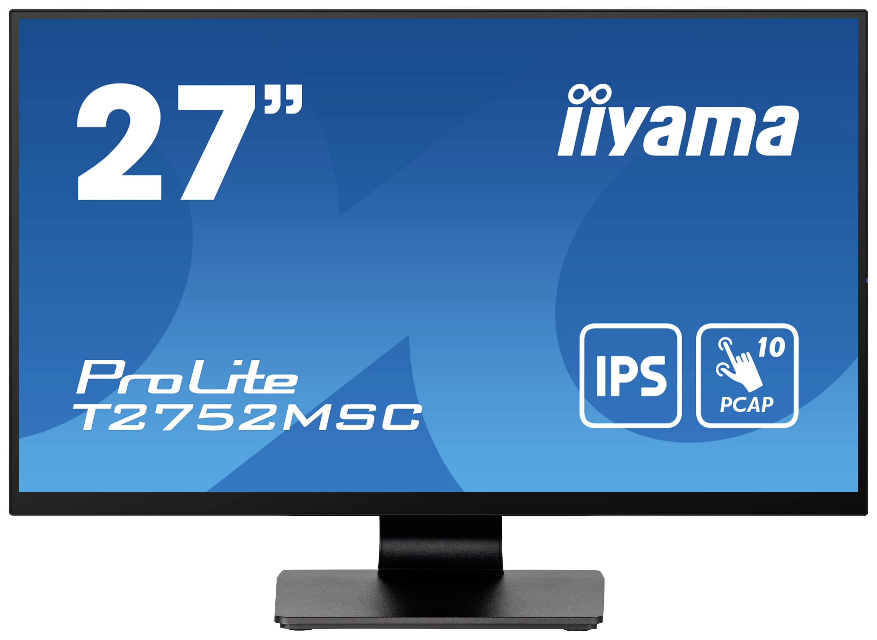 Iiyama ProLite T2752MSC-B1 Touchscreen-Monitor EEK: E (A - G) 68.6 cm (27 Zoll) 1920 x 1080 Pixel 16:9 5 ms HDMI®, DisplayPort, Kopfhörer (3.5 mm