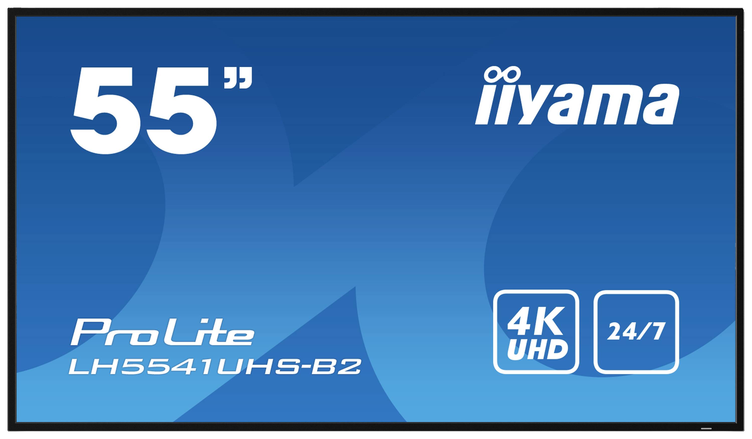 55 Zoll iiyama ProLite LH5541UHS-B2 Monitor. 4K UHD, 24/7 Einsatz.