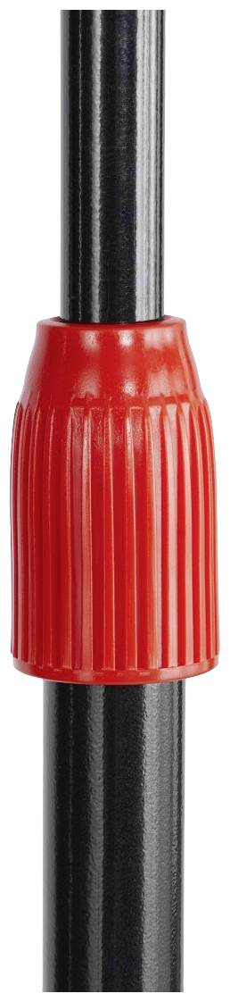 Schwarzer Stab mit rotem, geriffelten Drehverschluss in der Mitte.