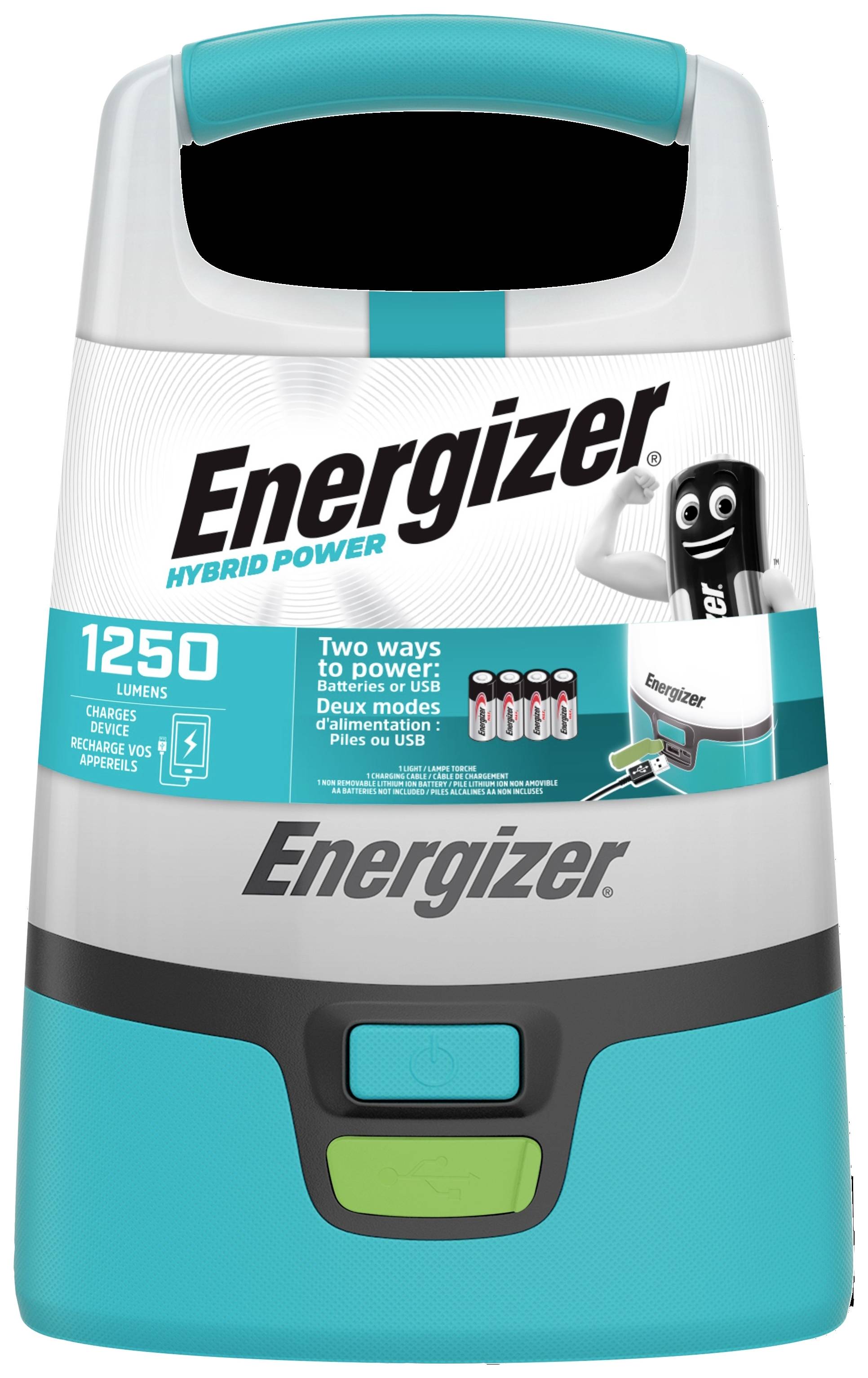 Energizer E304157500 Hybrid Powered LED Camping-Laterne 1250lm akkubetrieben, batteriebetrieben Türkis, Schwarz