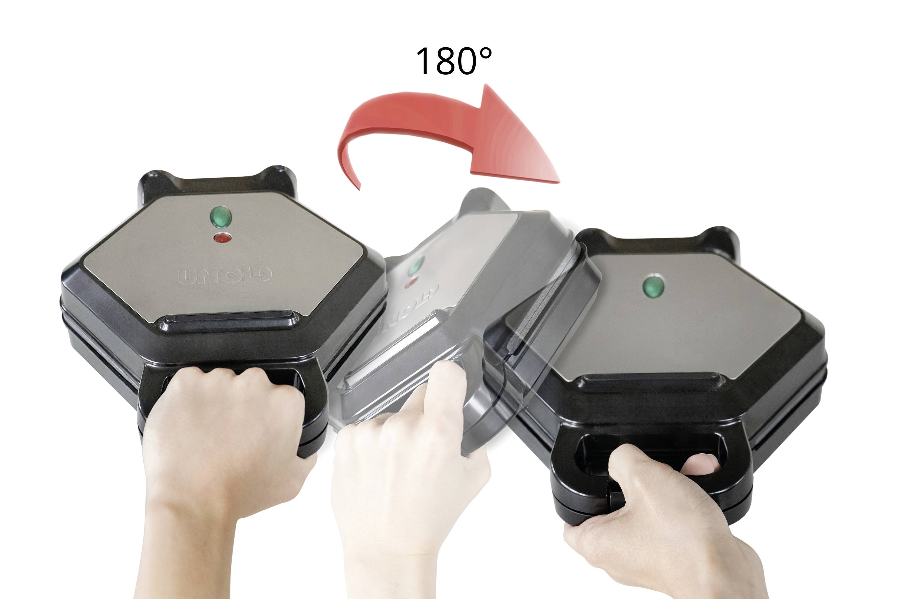 Unold Bobby Waffeleisen Cool-Touch-Gehäuse, Antihaftbeschichtung, Automatische Temperaturanpassung