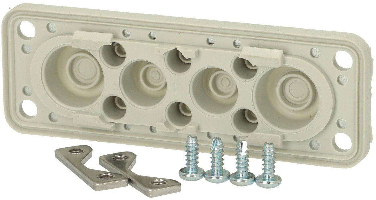 Fibox FMF 10 Kabeldurchführungsplatte Polycarbonat Lichtgrau (RAL 7035) 1St.