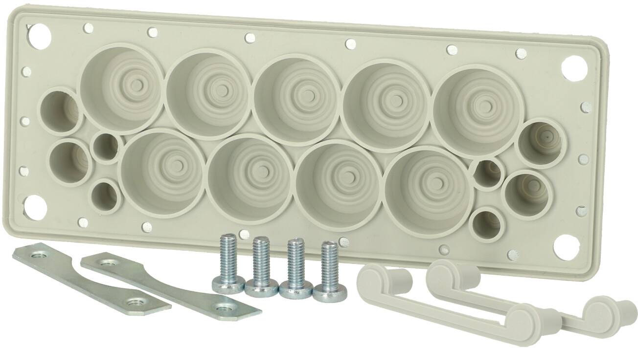 Fibox FMF 17 Kabeldurchführungsplatte Polycarbonat Lichtgrau (RAL 7035) 1St.