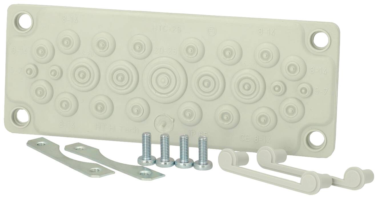 Fibox FMF 25 Kabeldurchführungsplatte Polycarbonat Lichtgrau (RAL 7035) 1St.