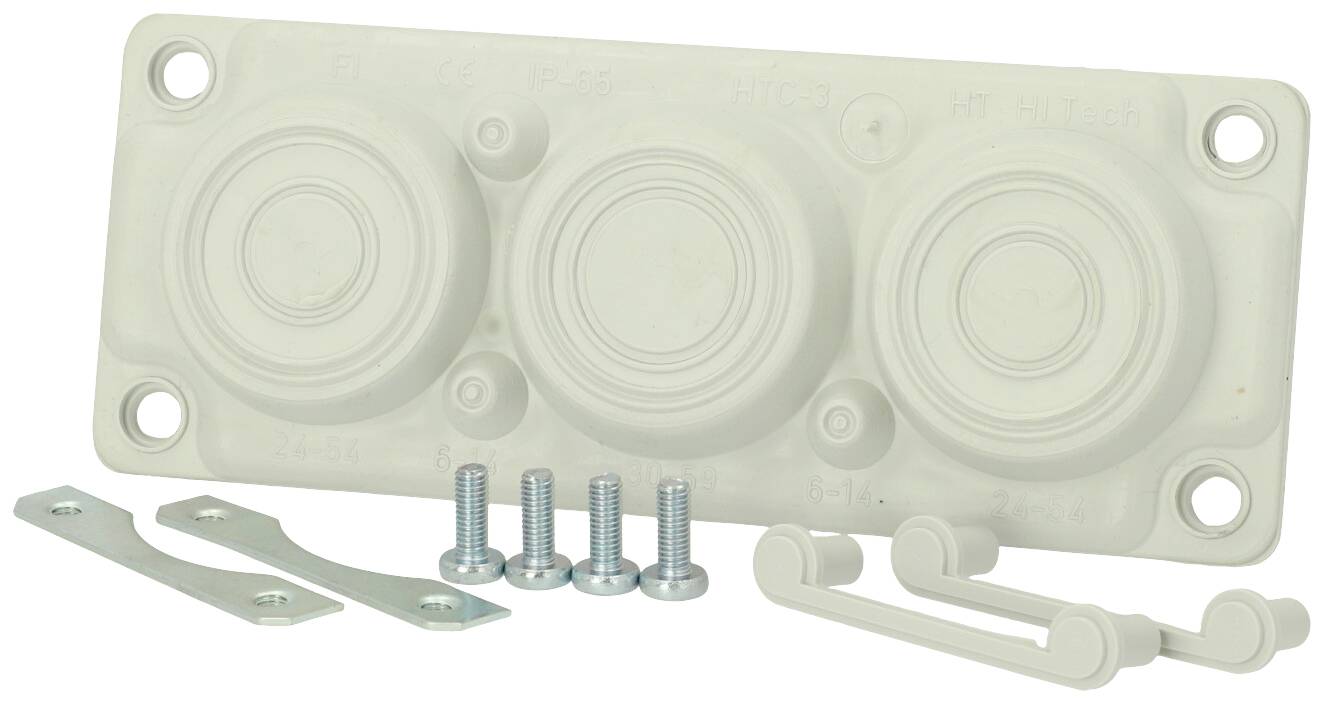 Fibox FMF 3 Kabeldurchführungsplatte Polycarbonat Lichtgrau (RAL 7035) 1St.