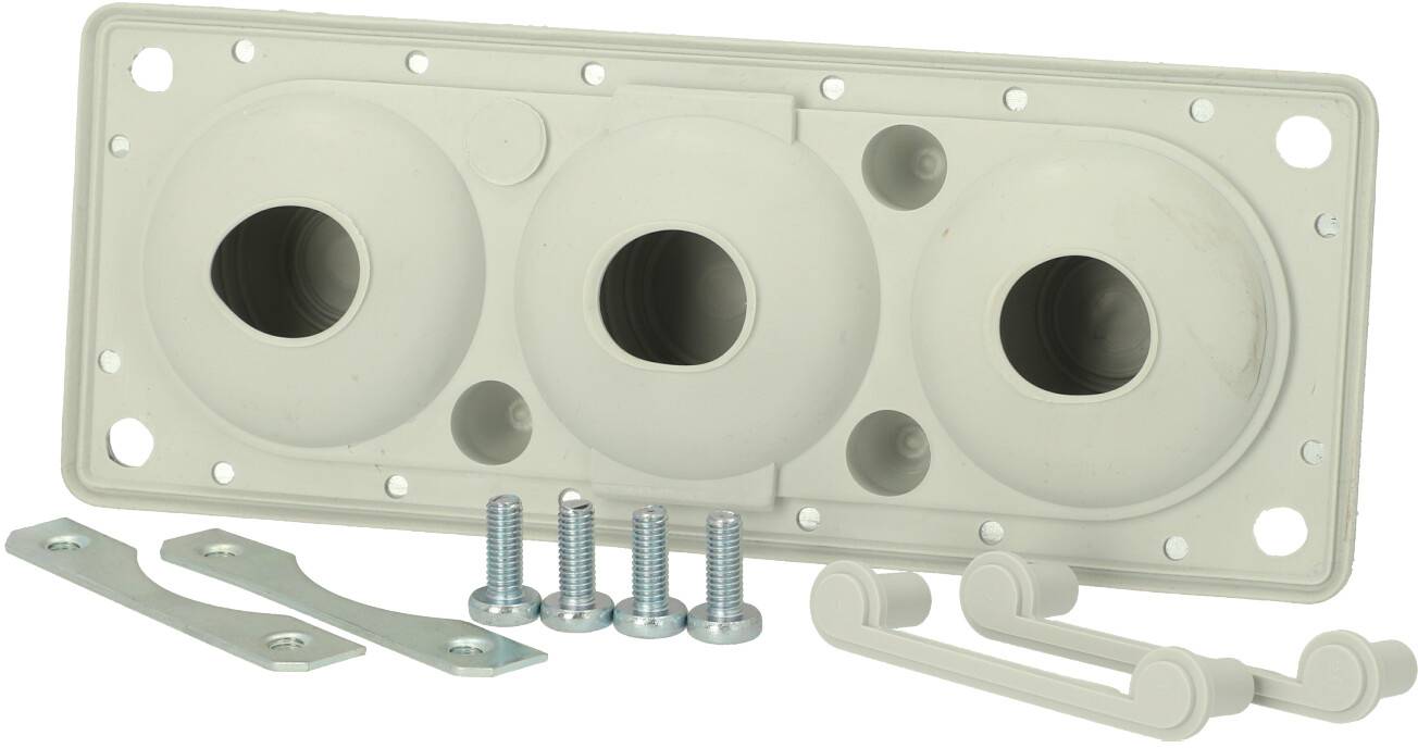 Fibox FMF 3 Kabeldurchführungsplatte Polycarbonat Lichtgrau (RAL 7035) 1St.