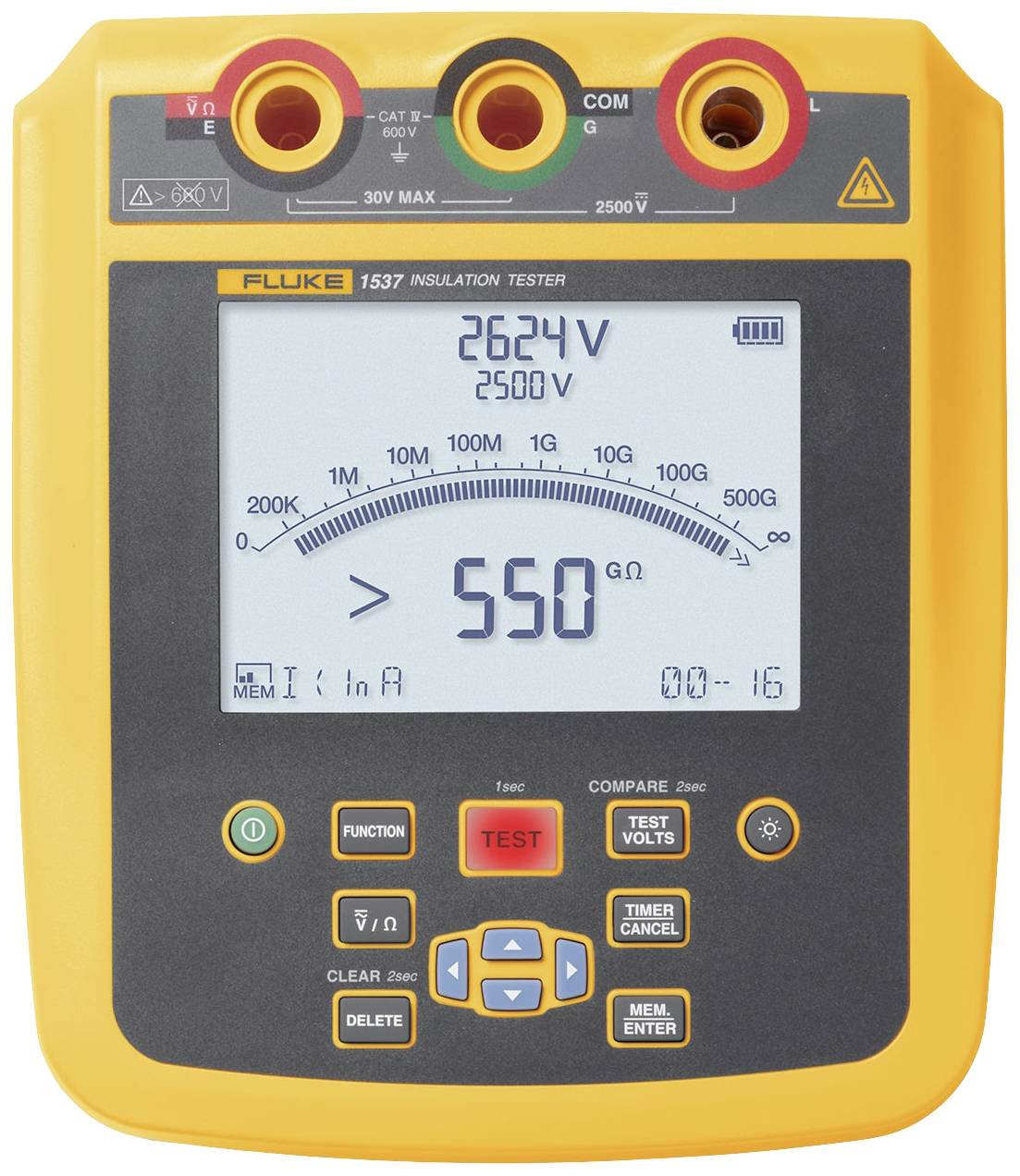 Fluke 1537 Isolationsmessgerät 250 V, 500 V, 1000 V, 2500V 500 GΩ
