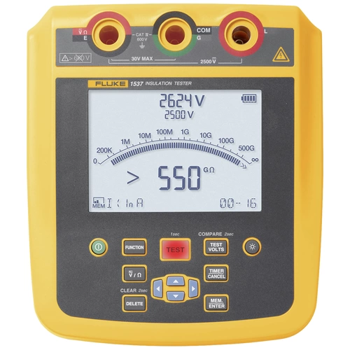 Fluke 1537 Isolationsmessgerät 250 V, 500 V, 1000 V, 2500V 500 GΩ Fluke 1537 Isolationsmessgerät 250 V, 500 V, 1000 V, 2500V 500 GΩ