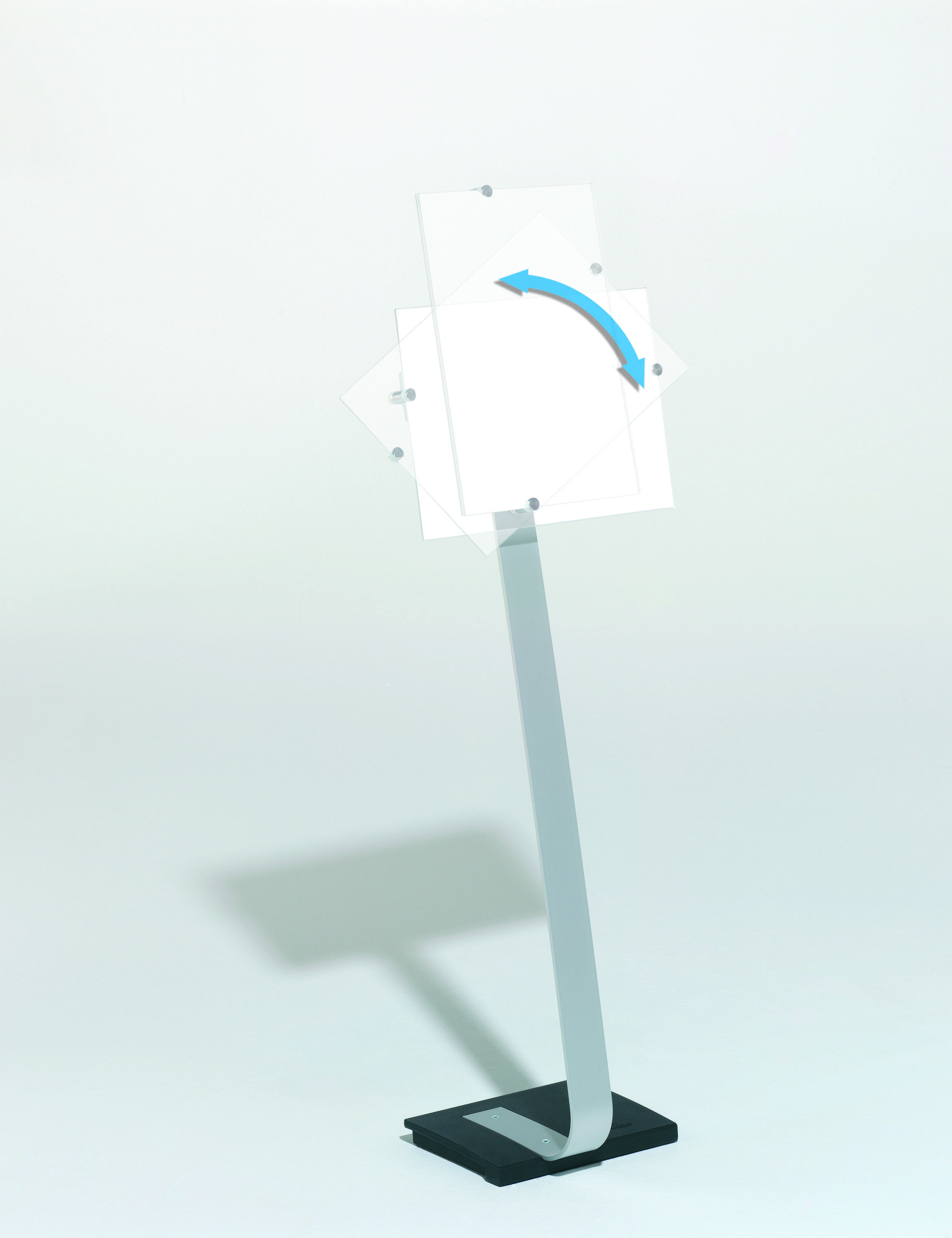 Durable 481923 Bodenaufsteller Silber (B x H x T) 302 x 1250 x 280mm DIN A3hoch, DIN A3 quer