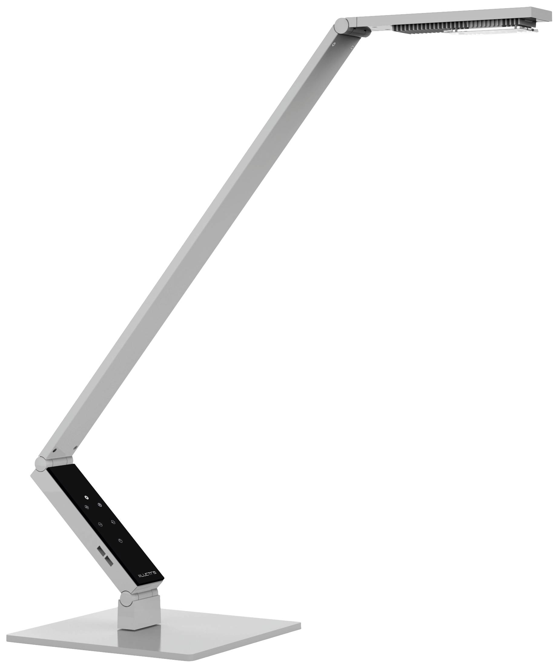 Moderne, verstellbare Schreibtischlampe mit schlankem Design und LED-Beleuchtung. Geeignet für Büro- oder Heimarbeitsplätze.