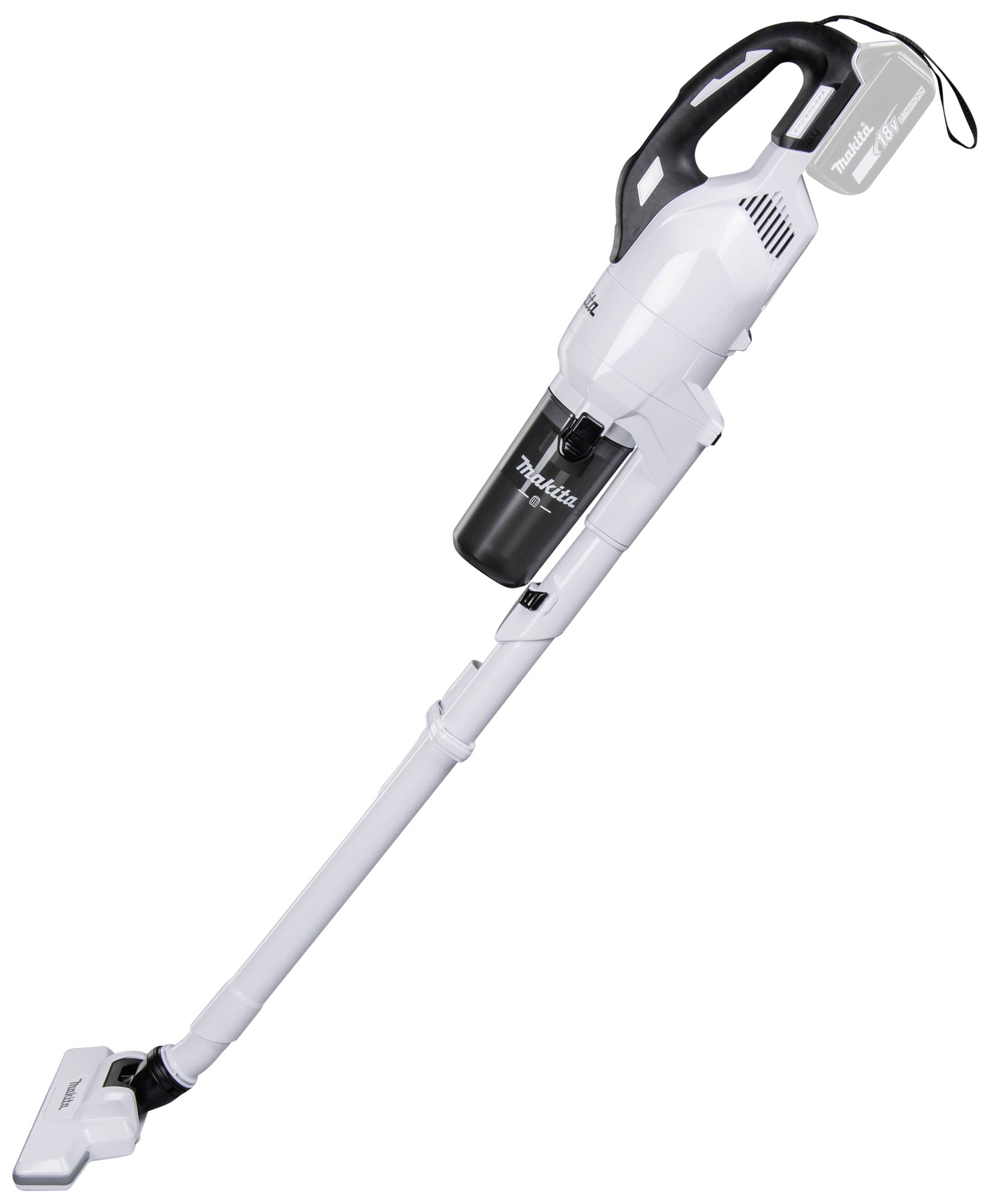 Kabelloser Handstaubsauger in Weiß mit schwarzem Griff, ideal für flexible Reinigung.