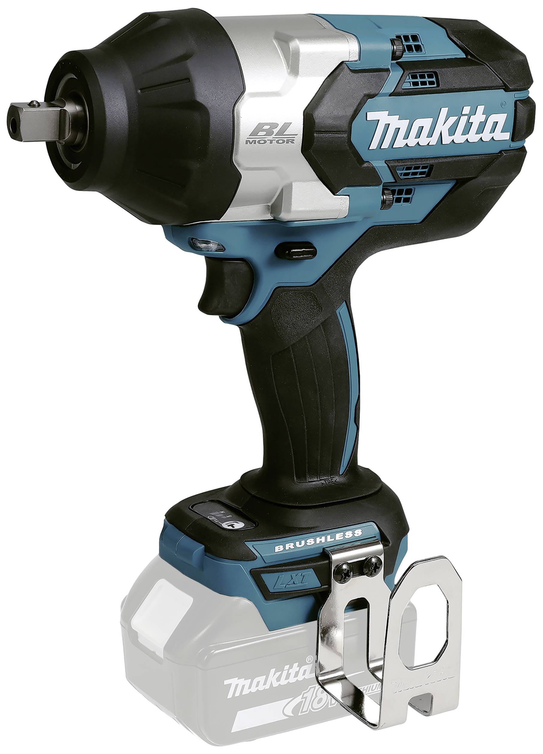 Makita kabelloser Schlagschrauber in Blau-Schwarz mit Brushless-Motor, kompakt und leistungsstark, geeignet für professionelle Anwendungen.