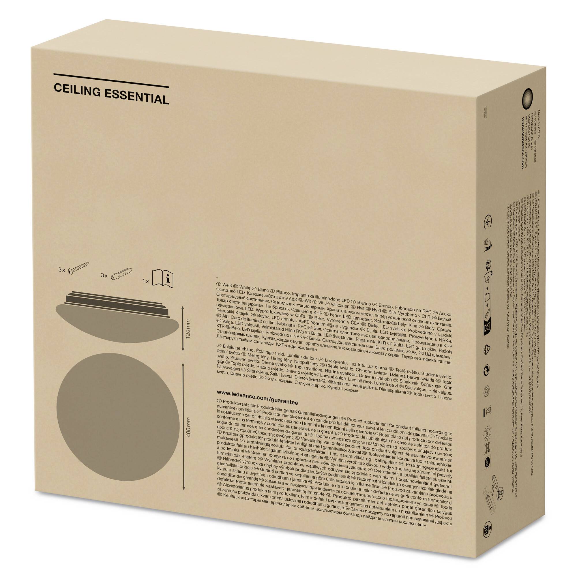 LEDVANCE Ceiling Essential 4099854003134 LED-Wandleuchte 24 W LED-Modul Weiß