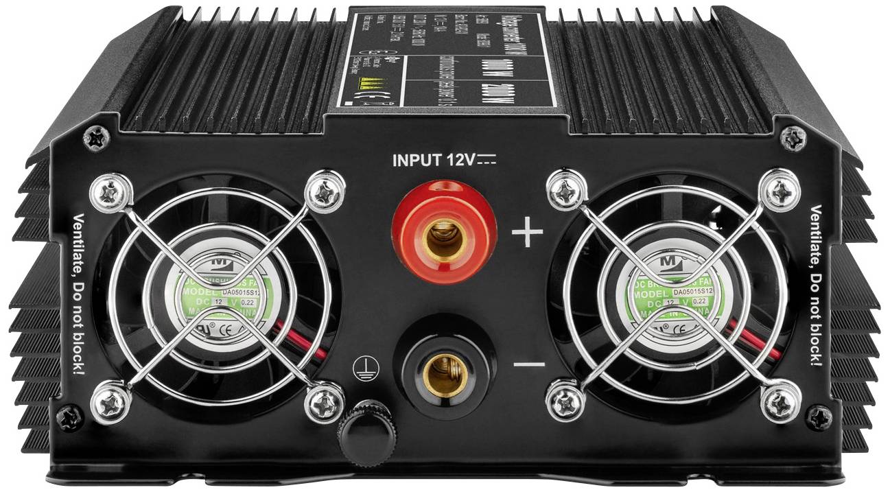 Goobay Inselwechselrichter SPW IT 1000W 12 V/DC - 230 V/AC, 5 V/DC