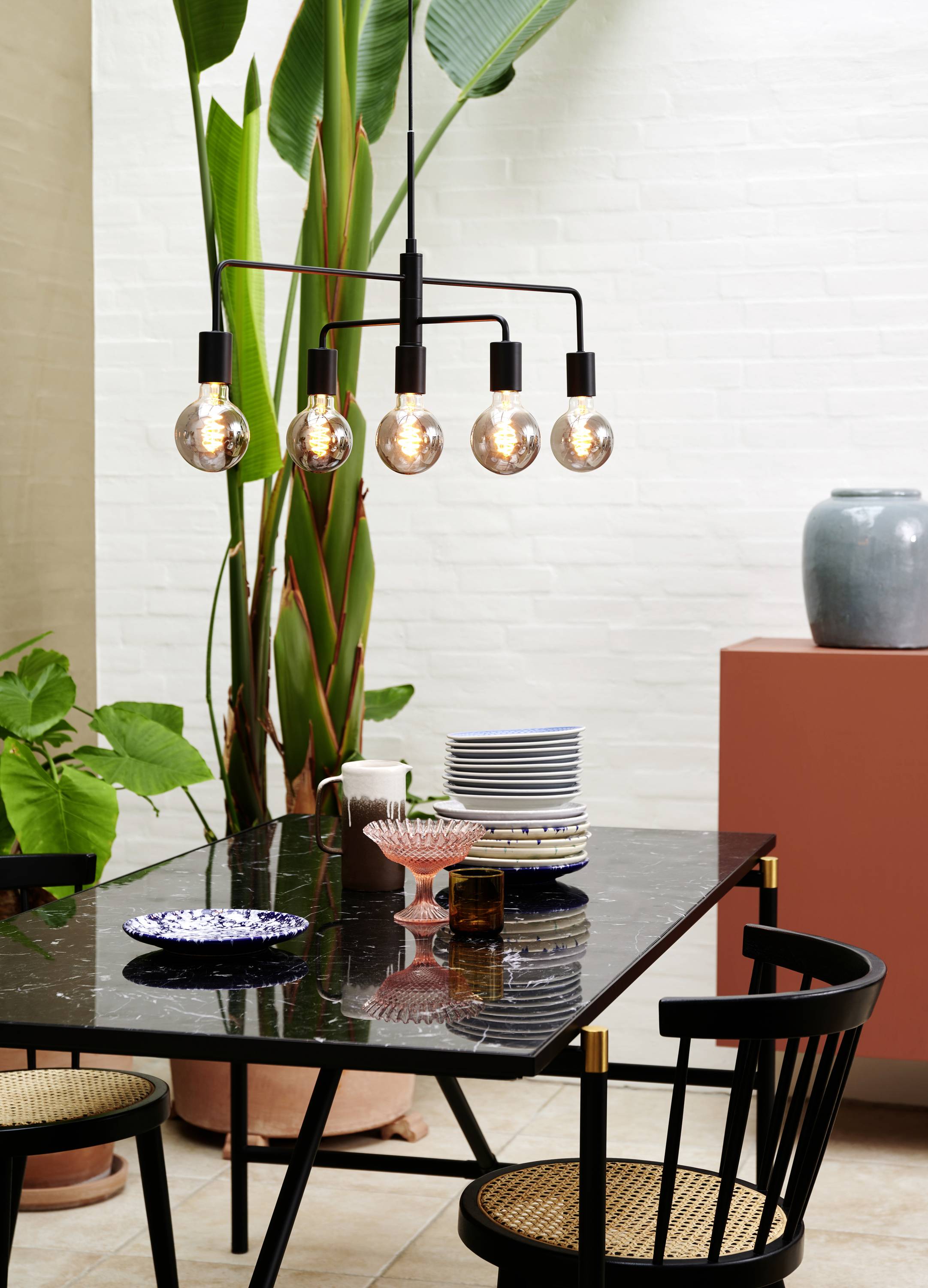 Nordlux Gloom 5-Spot 2113053003 Pendelleuchte E27 Schwarz