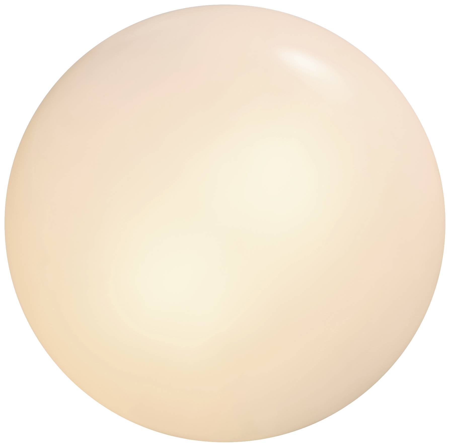 Eine runde, cremefarbene Kugel, glatt und glänzend.