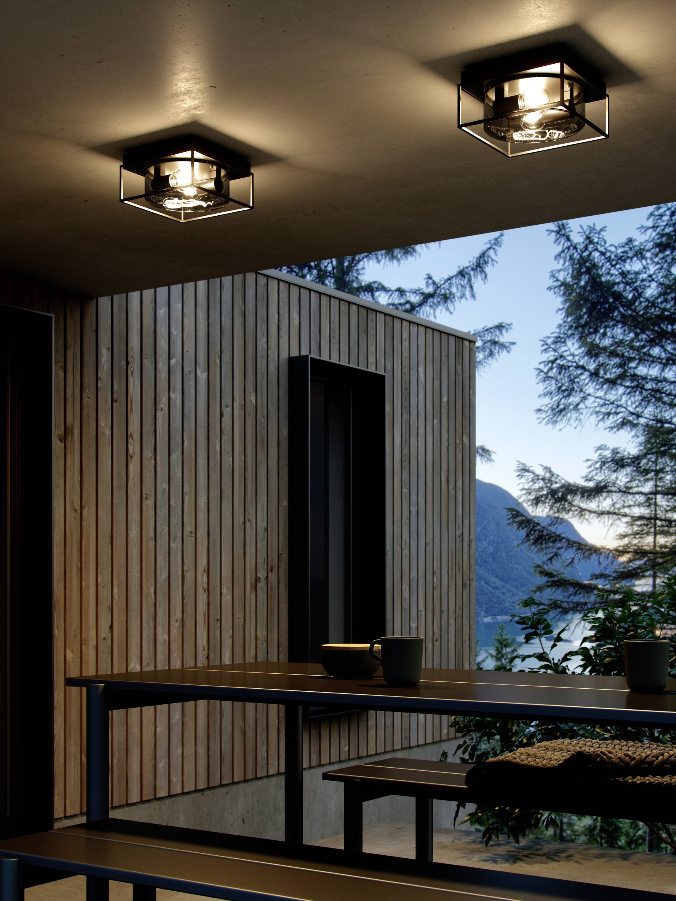 Nordlux 2218126047 Griffin Außendeckenleuchte E27 Rauch