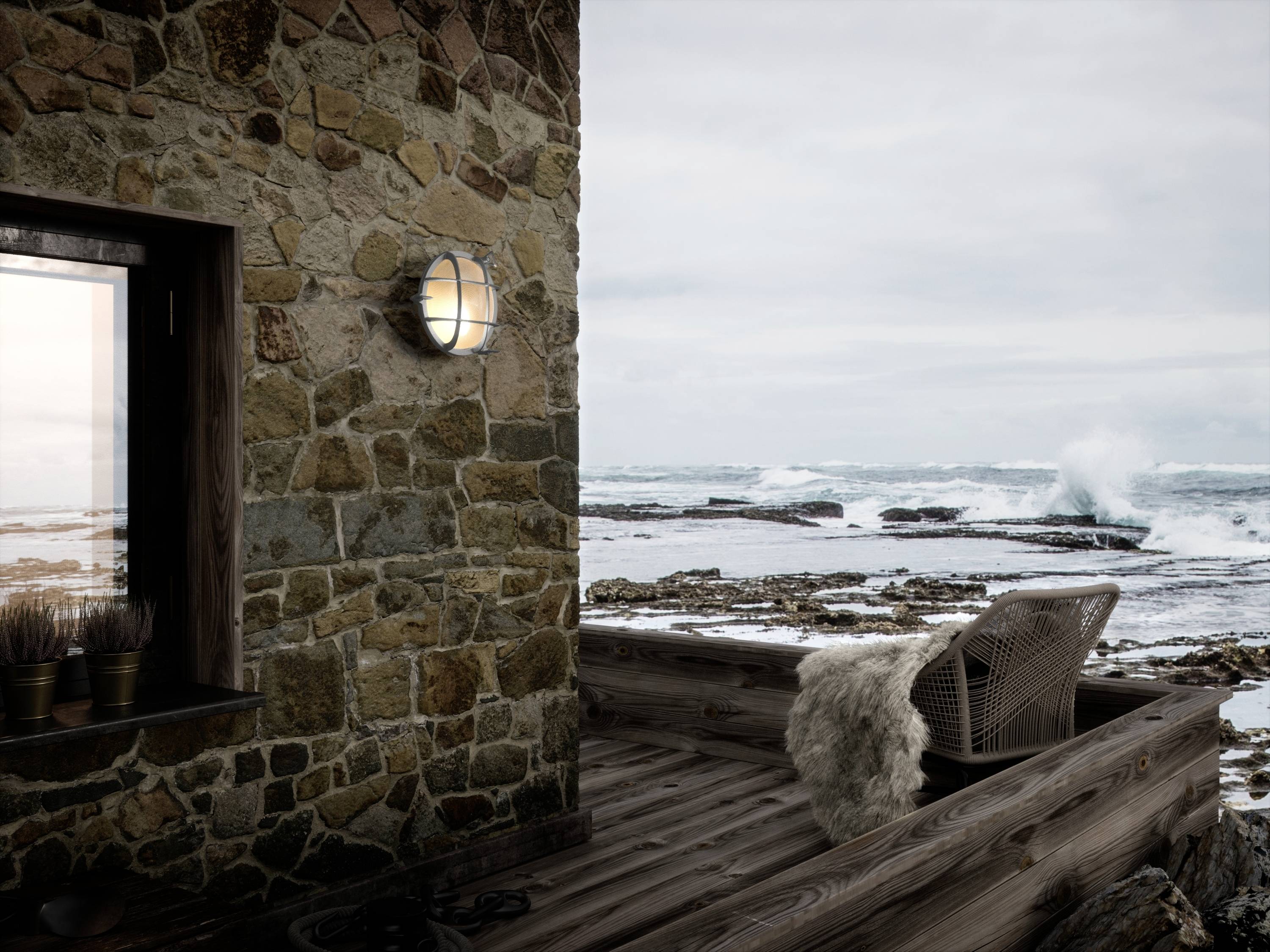 Nordlux Polperro 49021055 Außenwandleuchte E27 Nickel