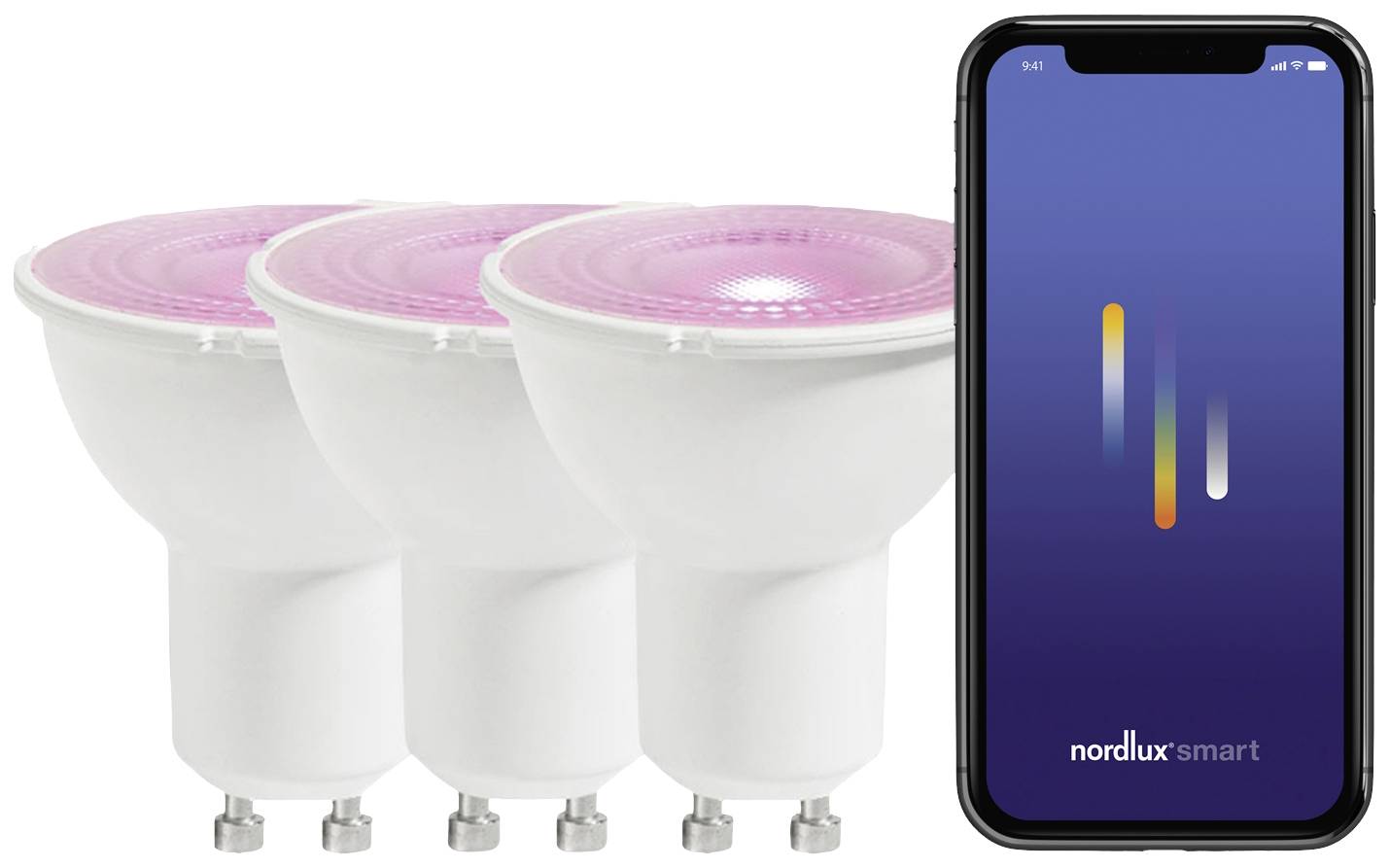 Nordlux 2270061000 LED EEK F (A - G) GU10 4.70W Warmweiß bis Kaltweiß, RGB 3St.