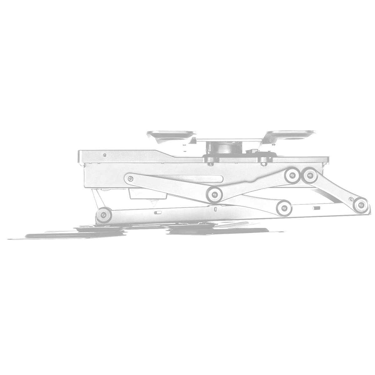 Metallischer Hebemechanismus eines Wagenhebers, zeigt Zahnstangen- und Getriebestruktur, verwendet zur Anhebung von Fahrzeugen.