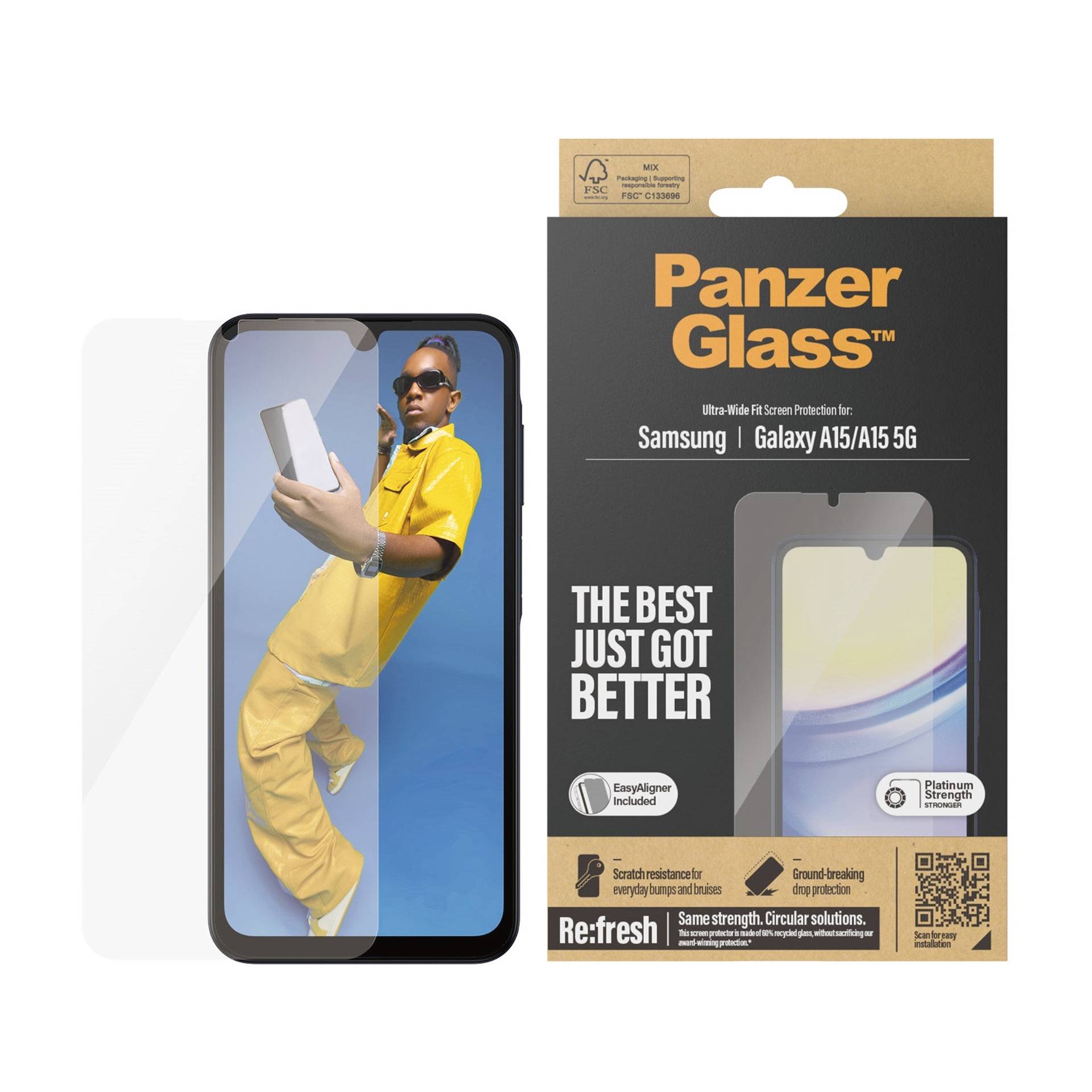 PanzerGlass Samsung Galaxy A15, A15 5G, UWF