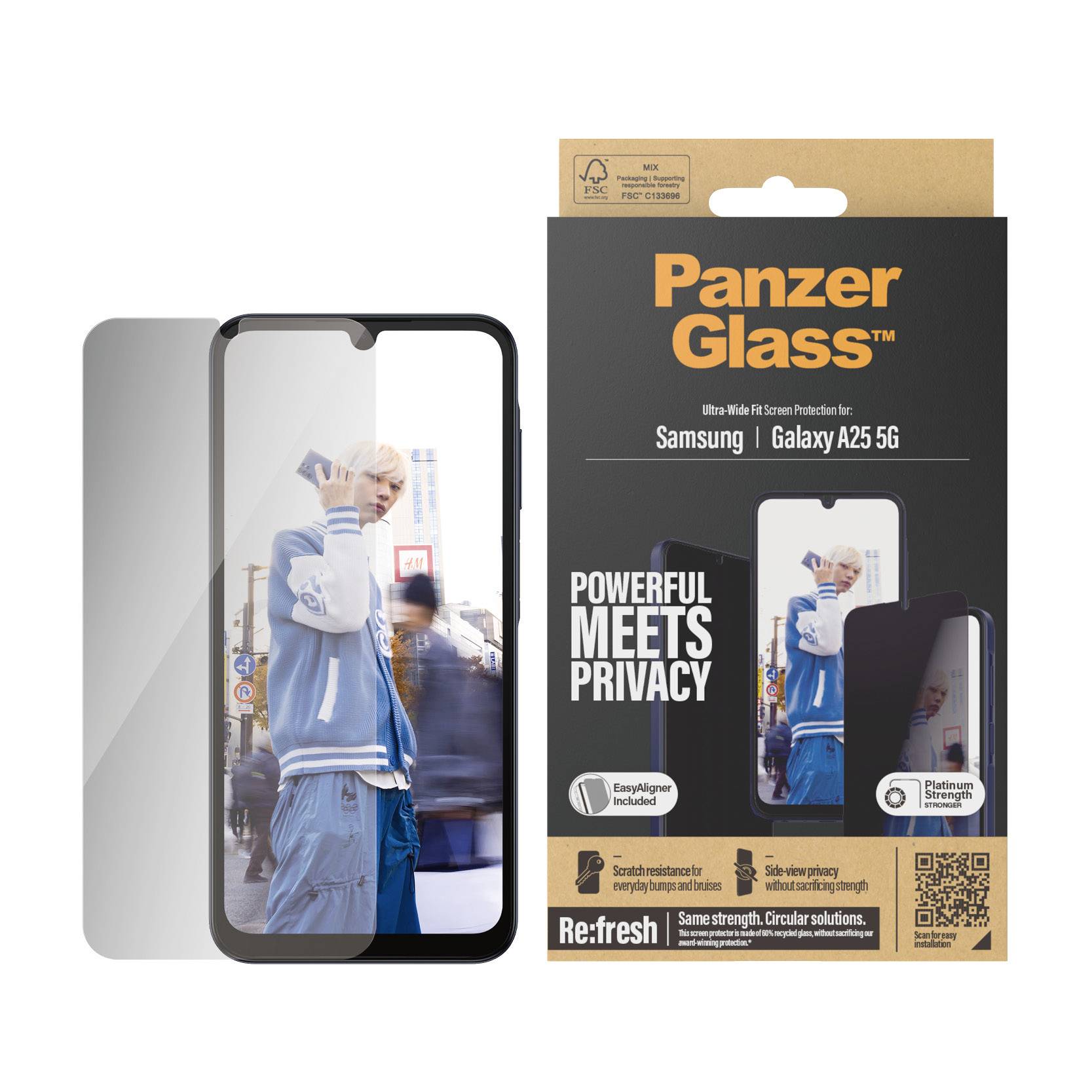 PanzerGlass "Privacy Ultra-Wide Fit" Displayschutzglas mit Blickschutz Samsung Galaxy A25 5G 1 St. P7335