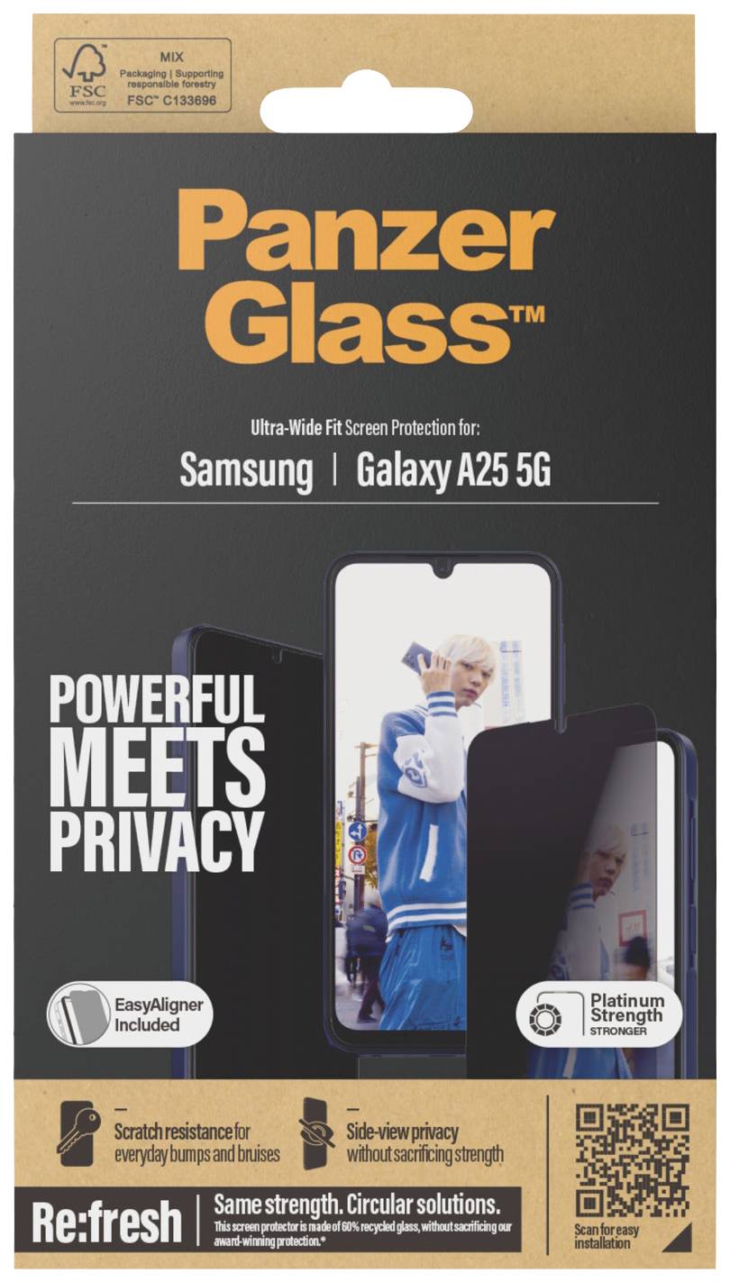 PanzerGlass "Privacy Ultra-Wide Fit" Displayschutzglas mit Blickschutz Samsung Galaxy A25 5G 1 St. P7335