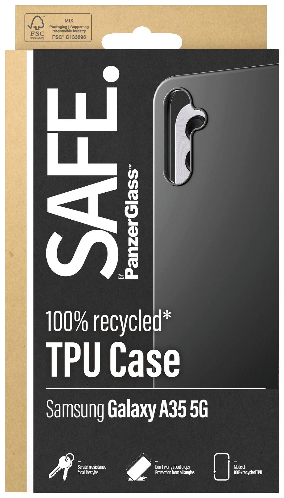 SAFE. by PanzerGlass Case Samsung A35 5G, Black