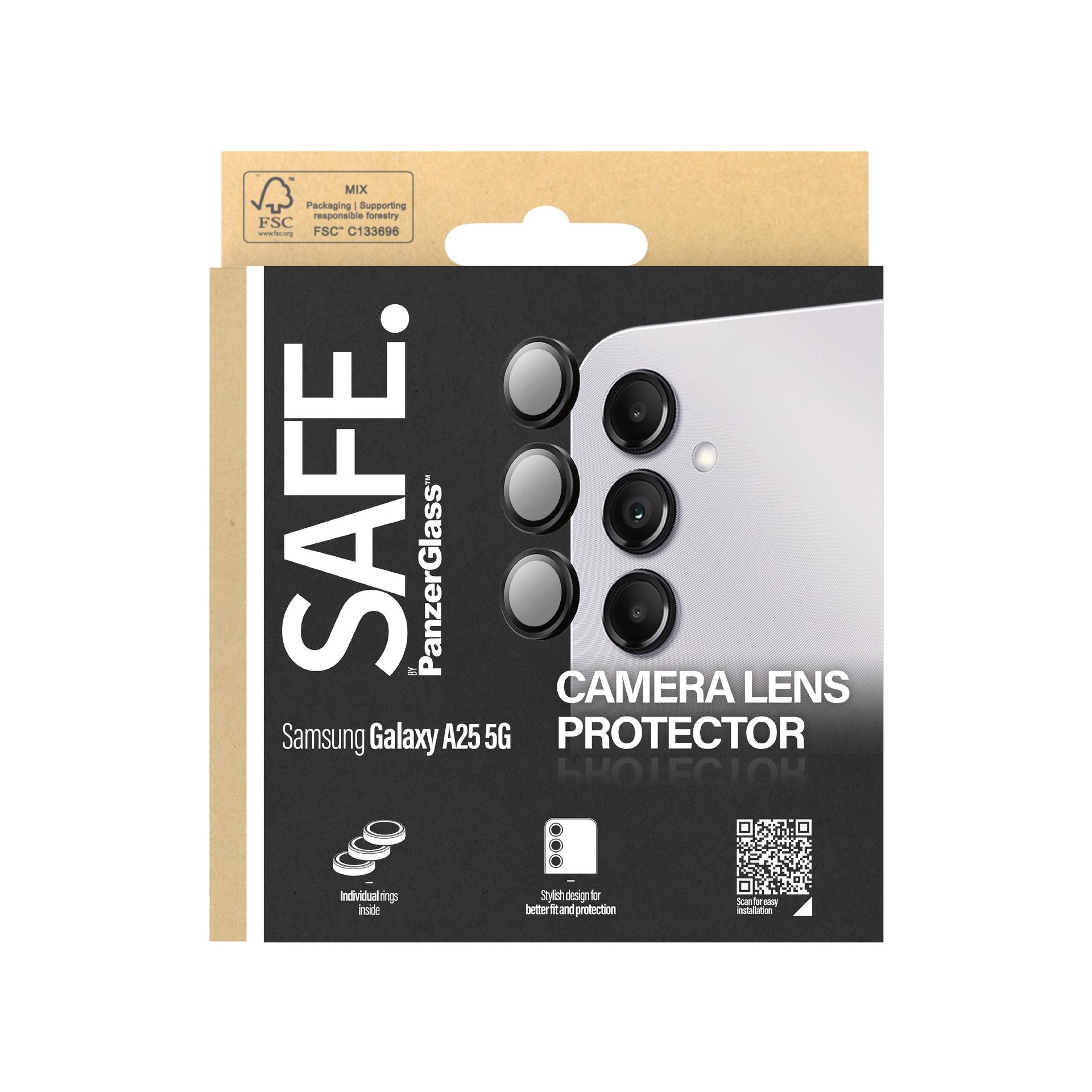 SAFE. by PG Camera Protector Samsung A25 5G, Black