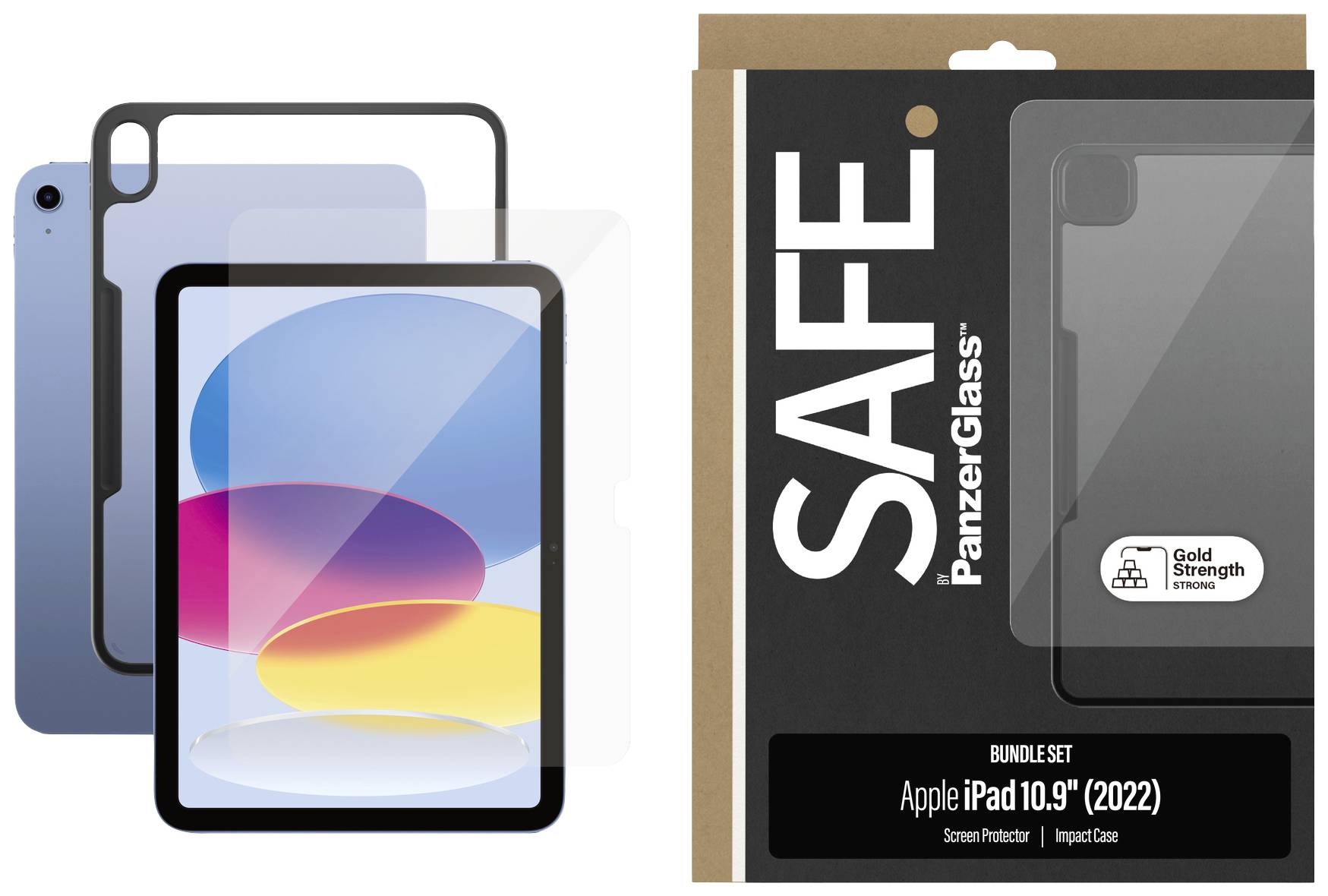 PanzerGlass 2-in-1 Bundle "Glass + Case" Ultra-Wide Fit Apple iPad 10,9" (2022) Tablet-Cover Back Cover