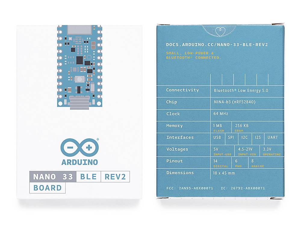 Arduino ABX00071 Board Nano 33 BLE Rev2 Nano ARM® Cortex®-M4