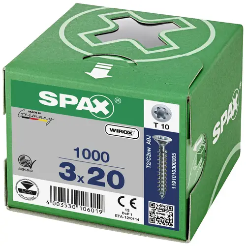 SPAX 1191010300165 Holzschraube 3mm 16mm T-STAR plus Stahl WIROX 1000St. SPAX 1191010300165 Holzschraube 3mm 16mm T-STAR plus Stahl WIROX 1000St.