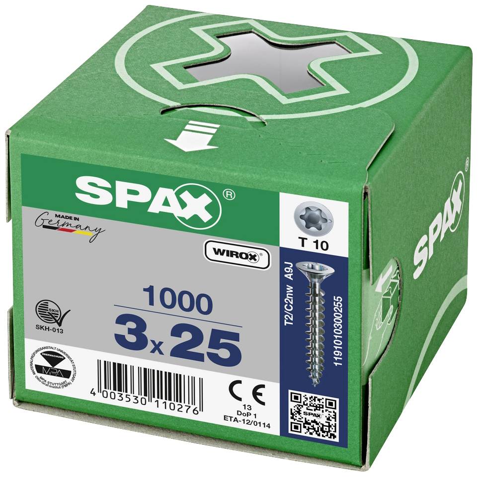 SPAX 1191010300205 Holzschraube 3mm 20mm T-STAR plus Stahl WIROX 1000St.